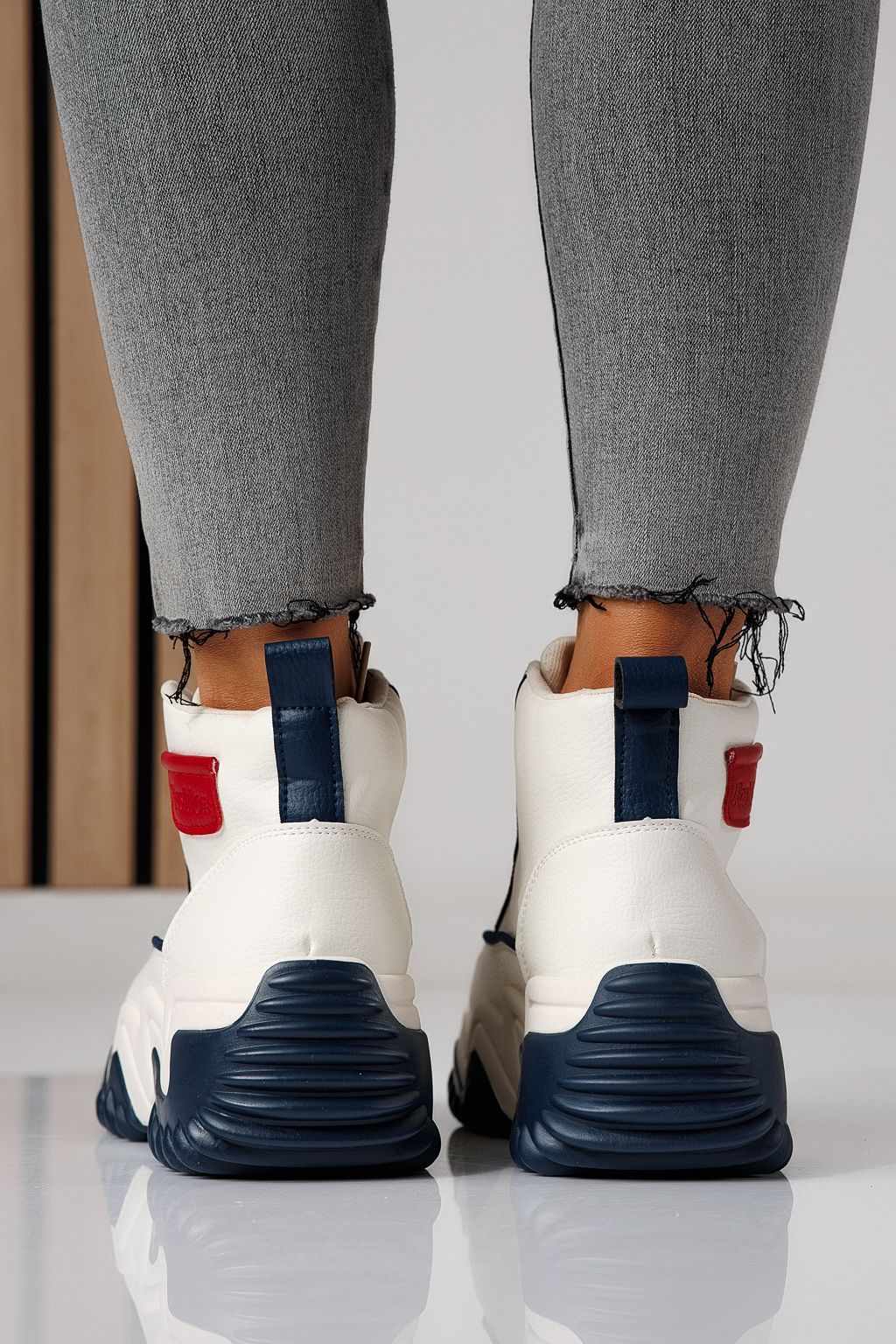 Adidasi dama albastri din piele ecologica Lea #24153