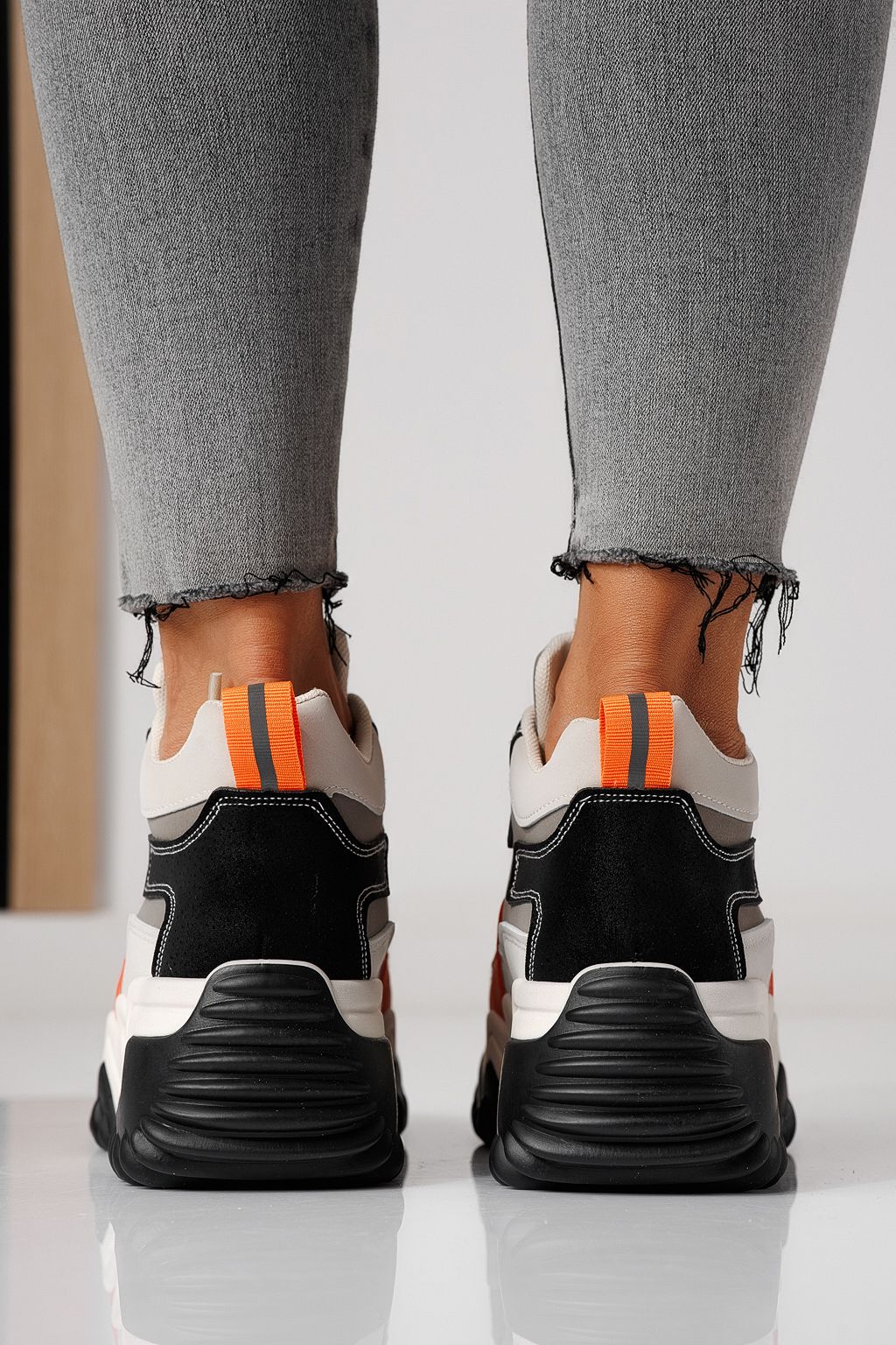 Adidasi dama gri din piele ecologica Maya #24157