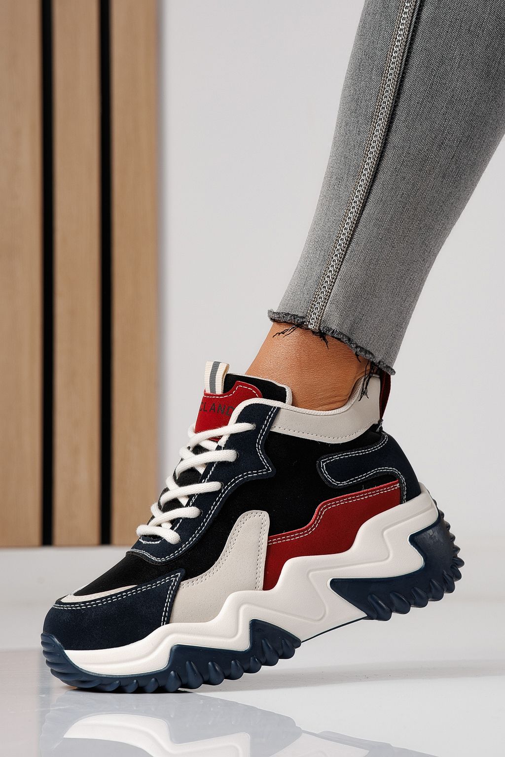 Adidasi dama albastri din piele ecologica Maya #24158