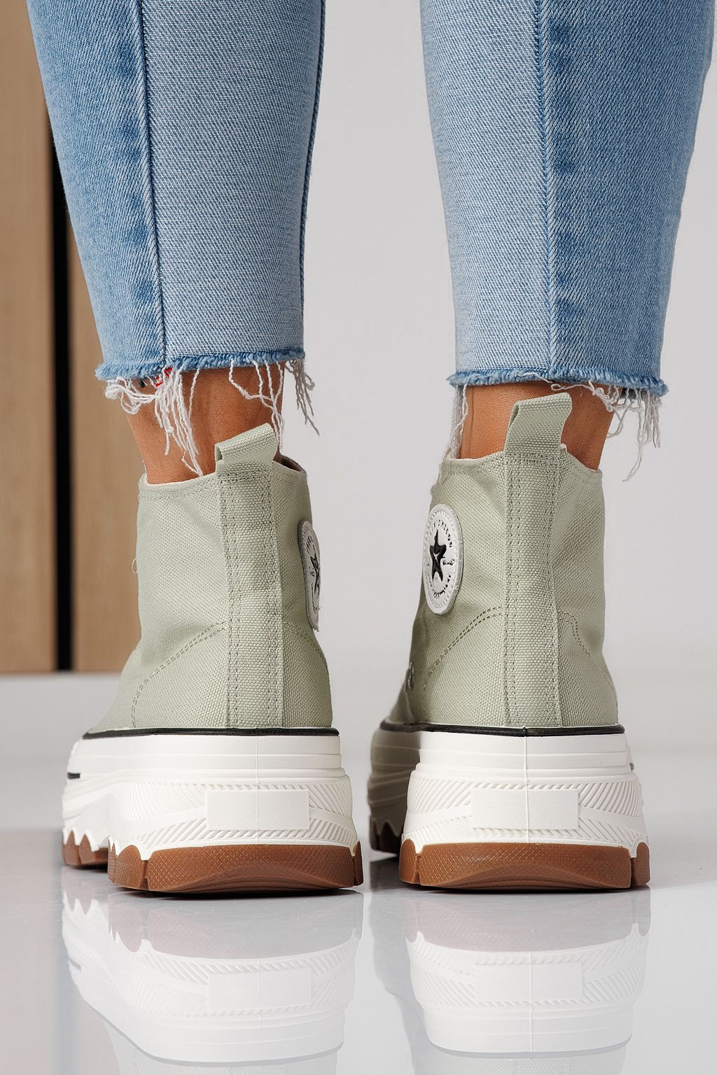 Adidasi dama verzi din material textil Seline #24187