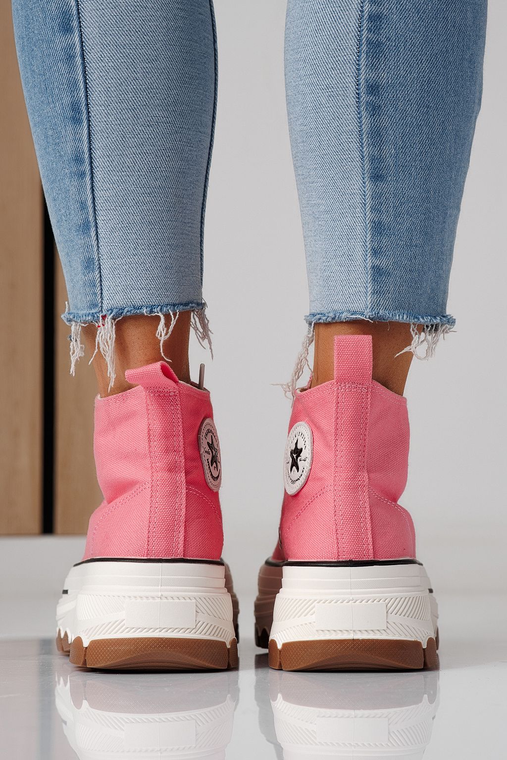 Adidasi dama roz din material textil Seline #24183