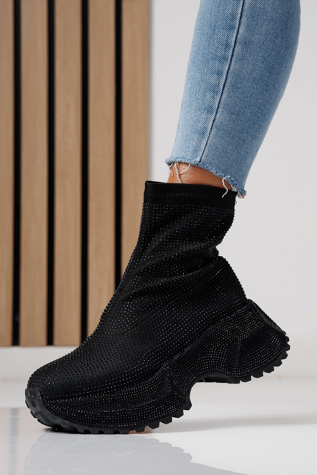 Adidasi dama negri din material textil Ines #24120