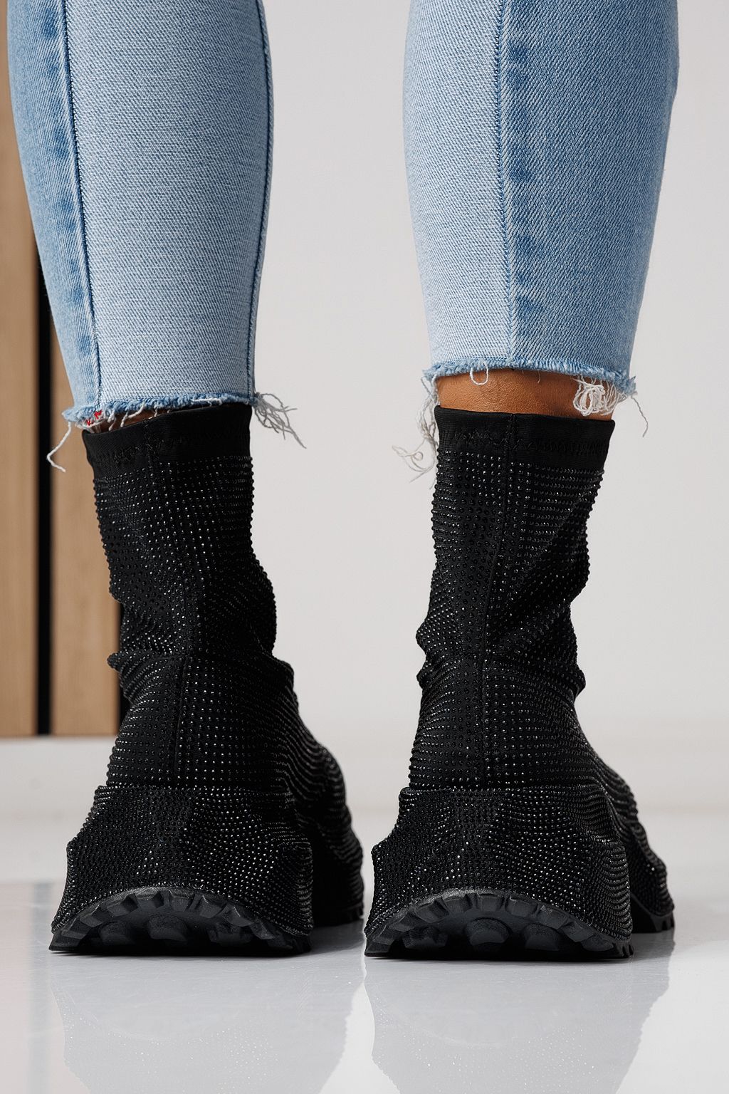 Adidasi dama negri din material textil Ines #24120