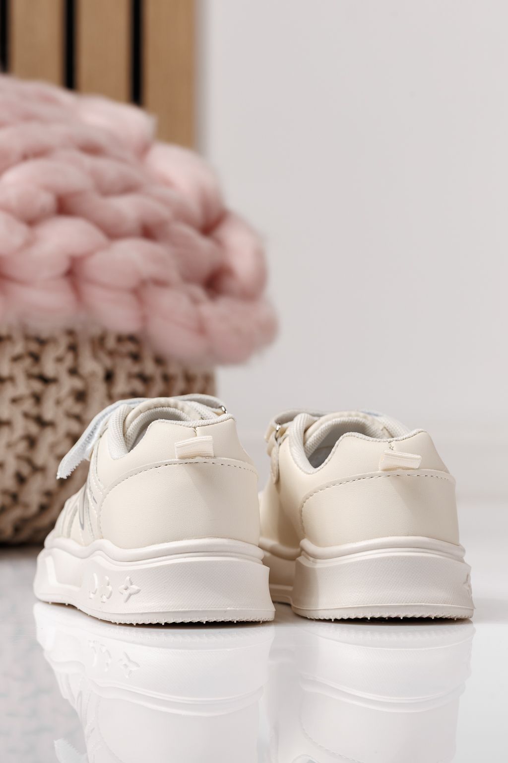 Adidasi copii albi din piele ecologica Alina #24040