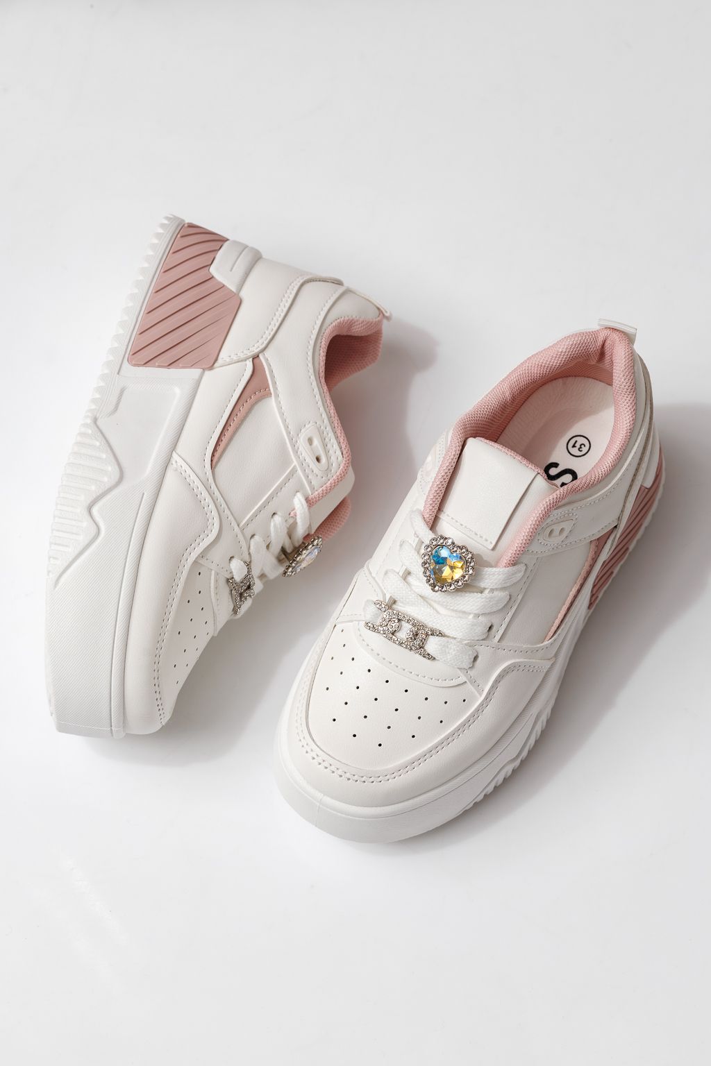 Adidasi copii roz din piele ecologica Ariana #24015