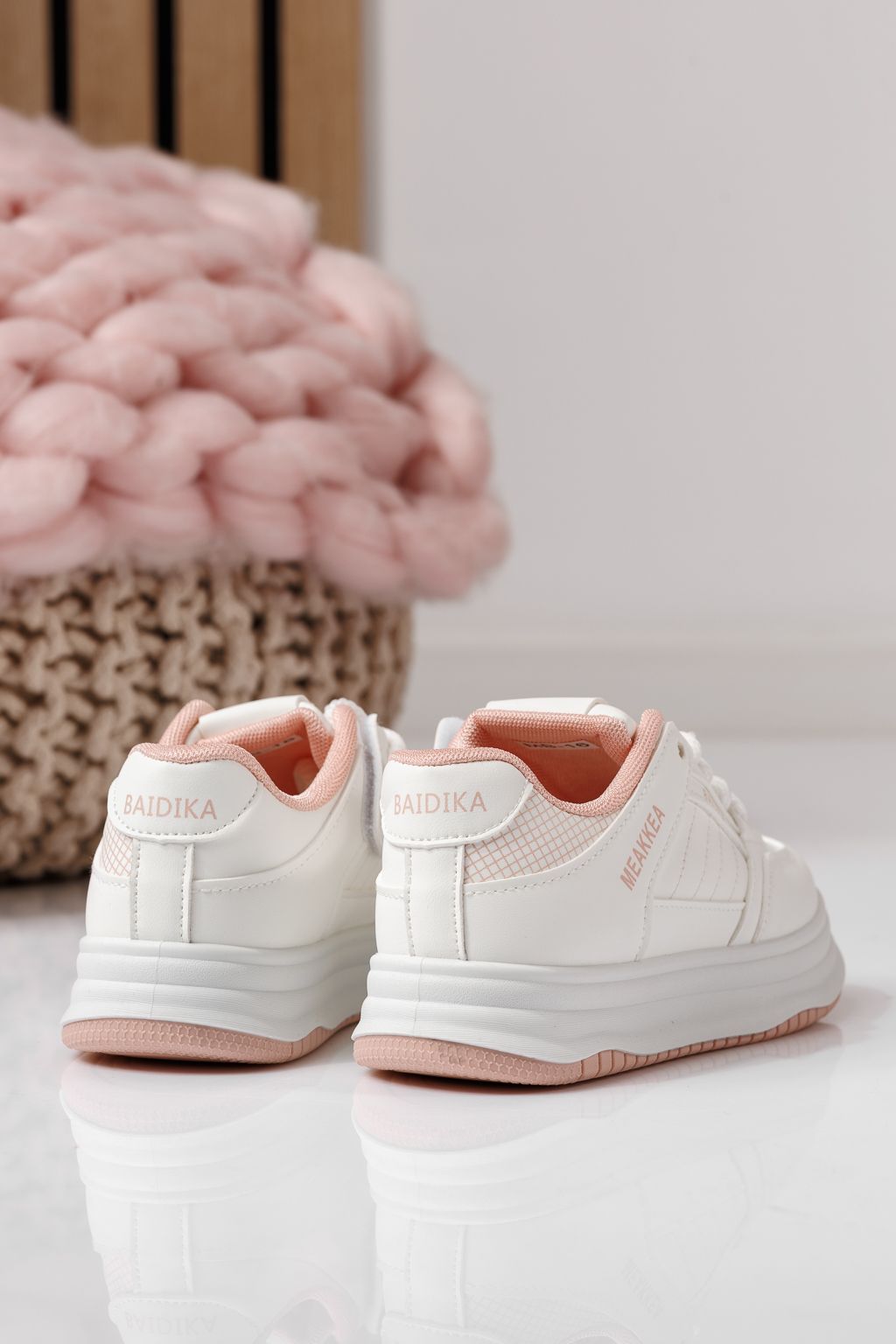 Adidasi copii roz din piele ecologica Asena #24024