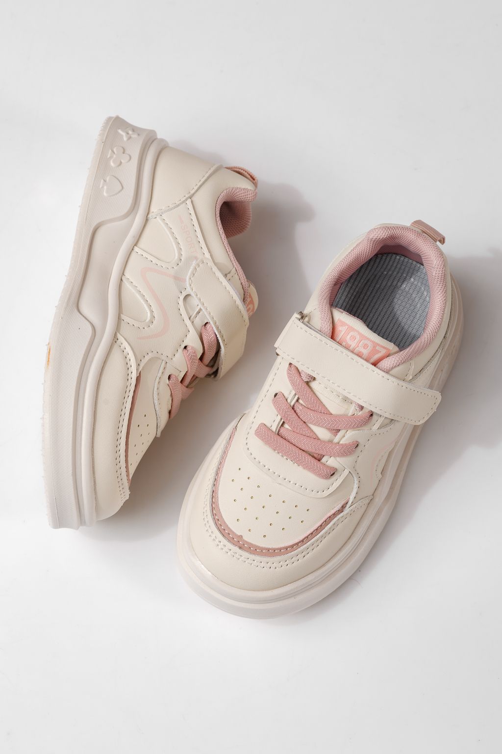 Adidasi copii roz din piele ecologica Alina #24032