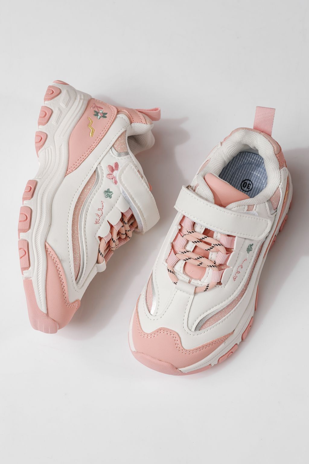 Adidasi copii albi din piele ecologica Arya #24041