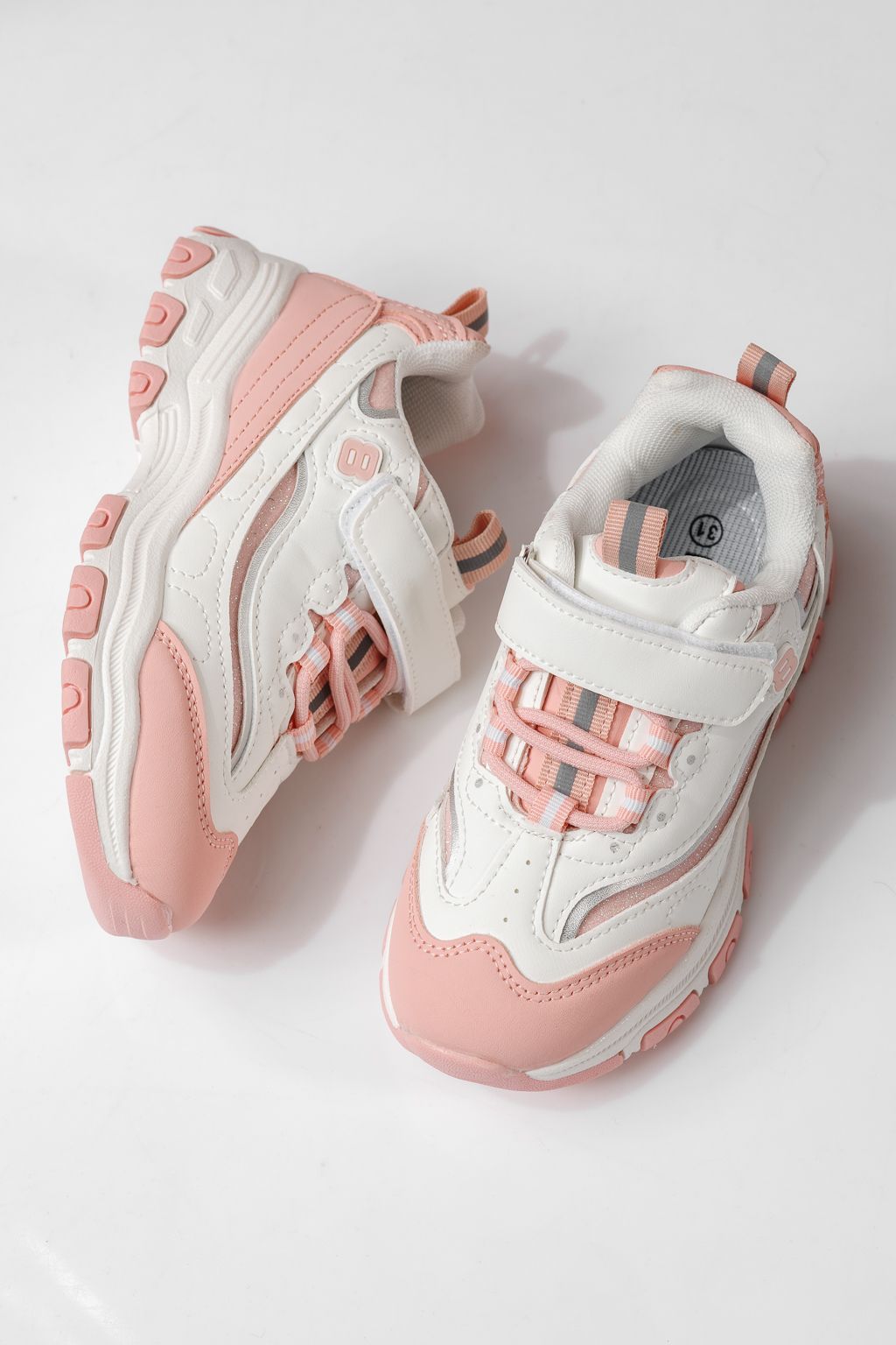 Adidasi copii roz din piele ecologica Arya #24030