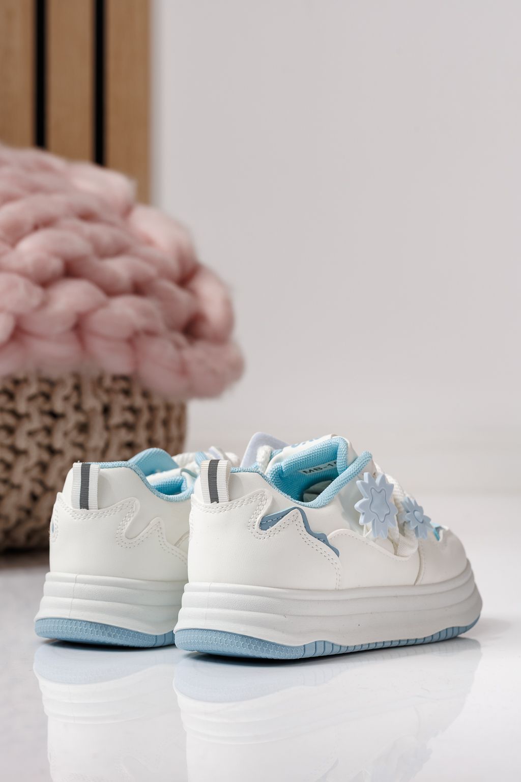 Adidasi copii albastri din piele ecologica Becca #24047