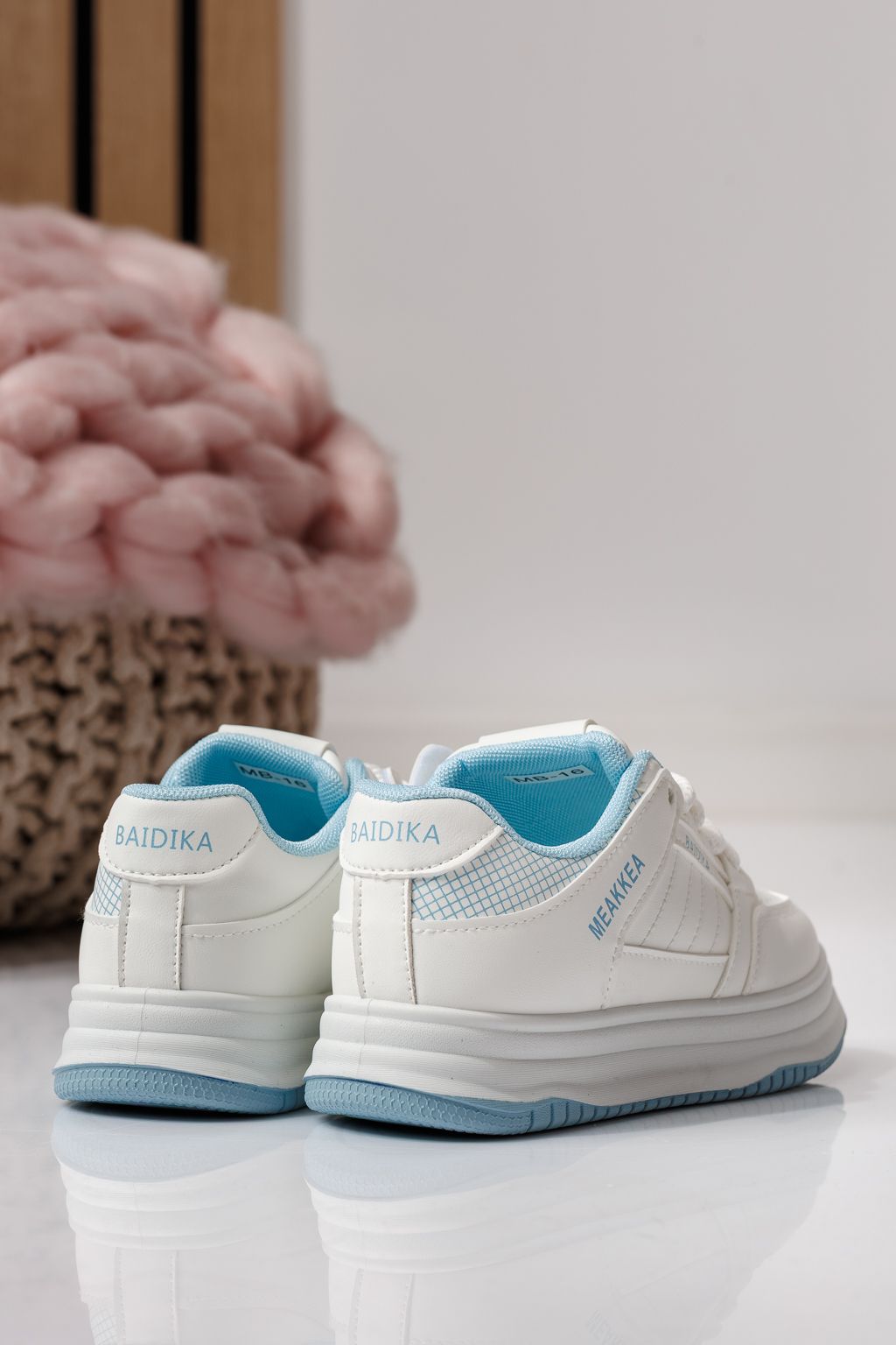 Adidasi copii albastri din piele ecologica Asena #24026