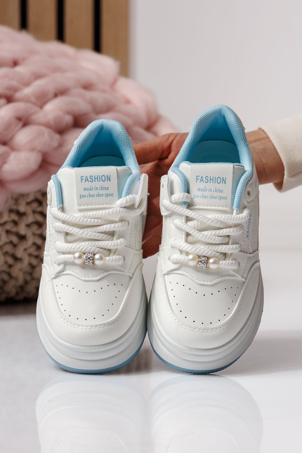 Adidasi copii albastri din piele ecologica Asena #24026