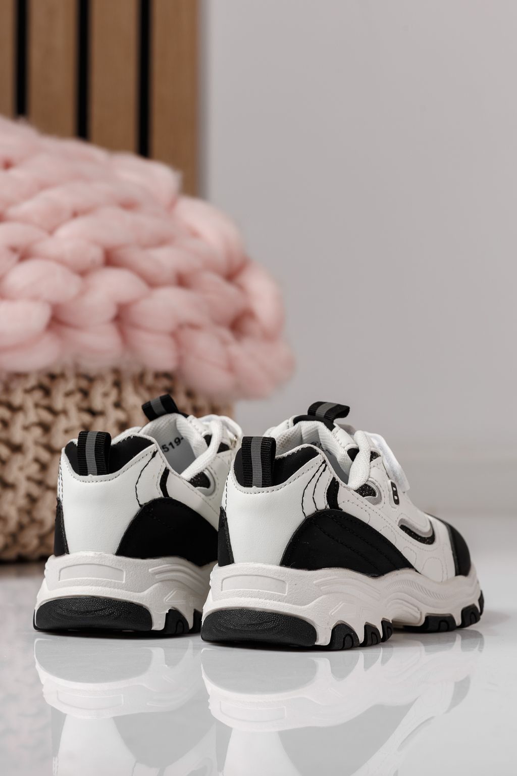 Adidasi copii negri din piele ecologica Arya #24028