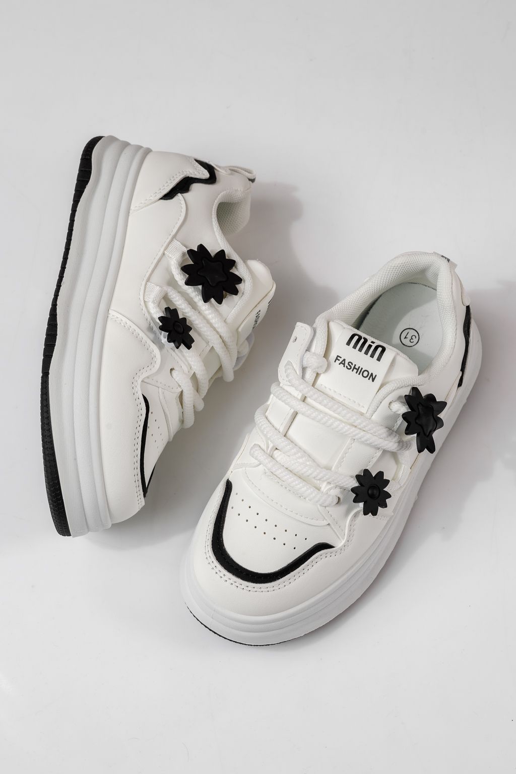 Adidasi copii albi din piele ecologica Becca #24050