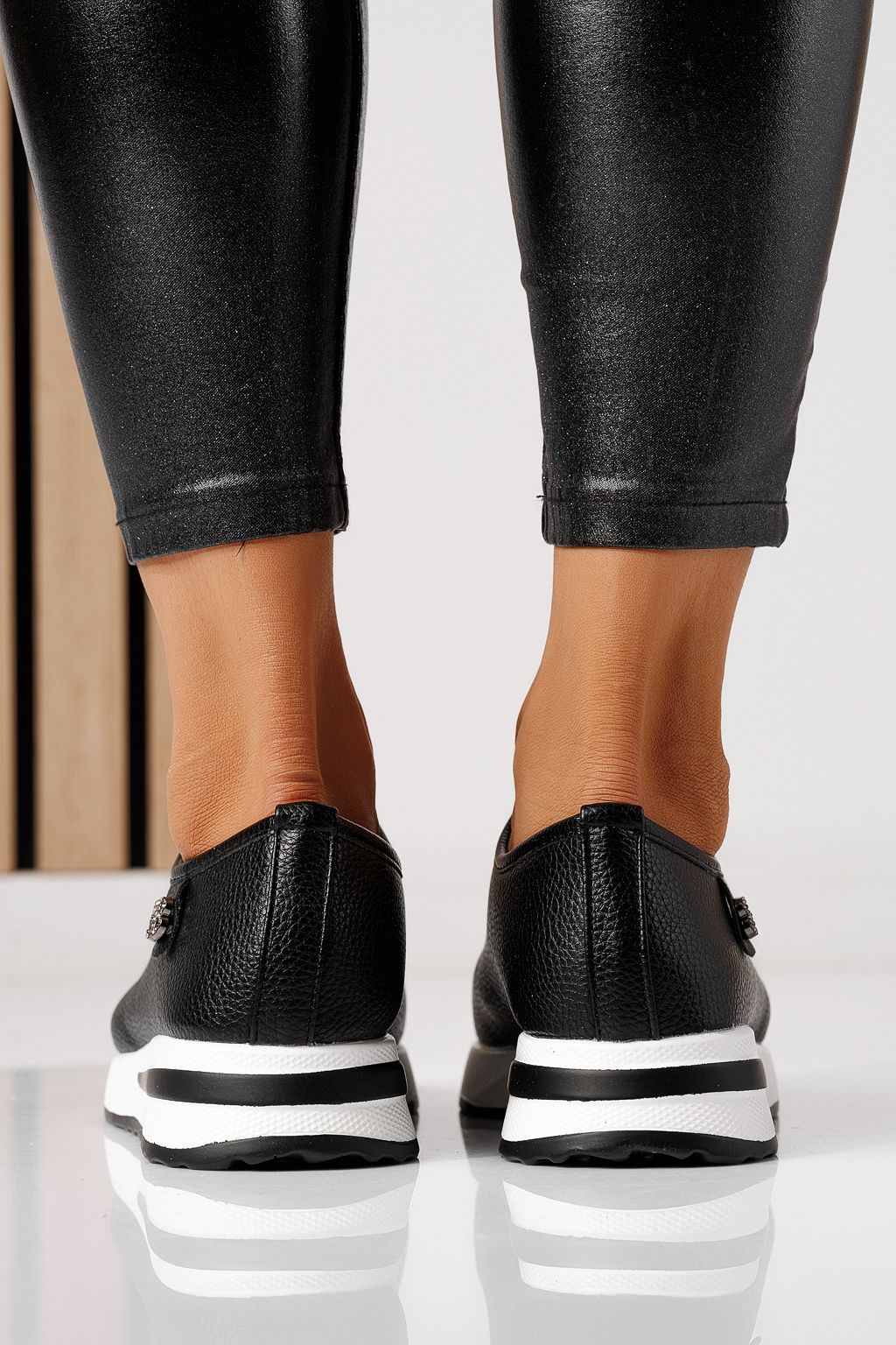 Pantofi casual dama gri din piele ecologica Azaleea #24203