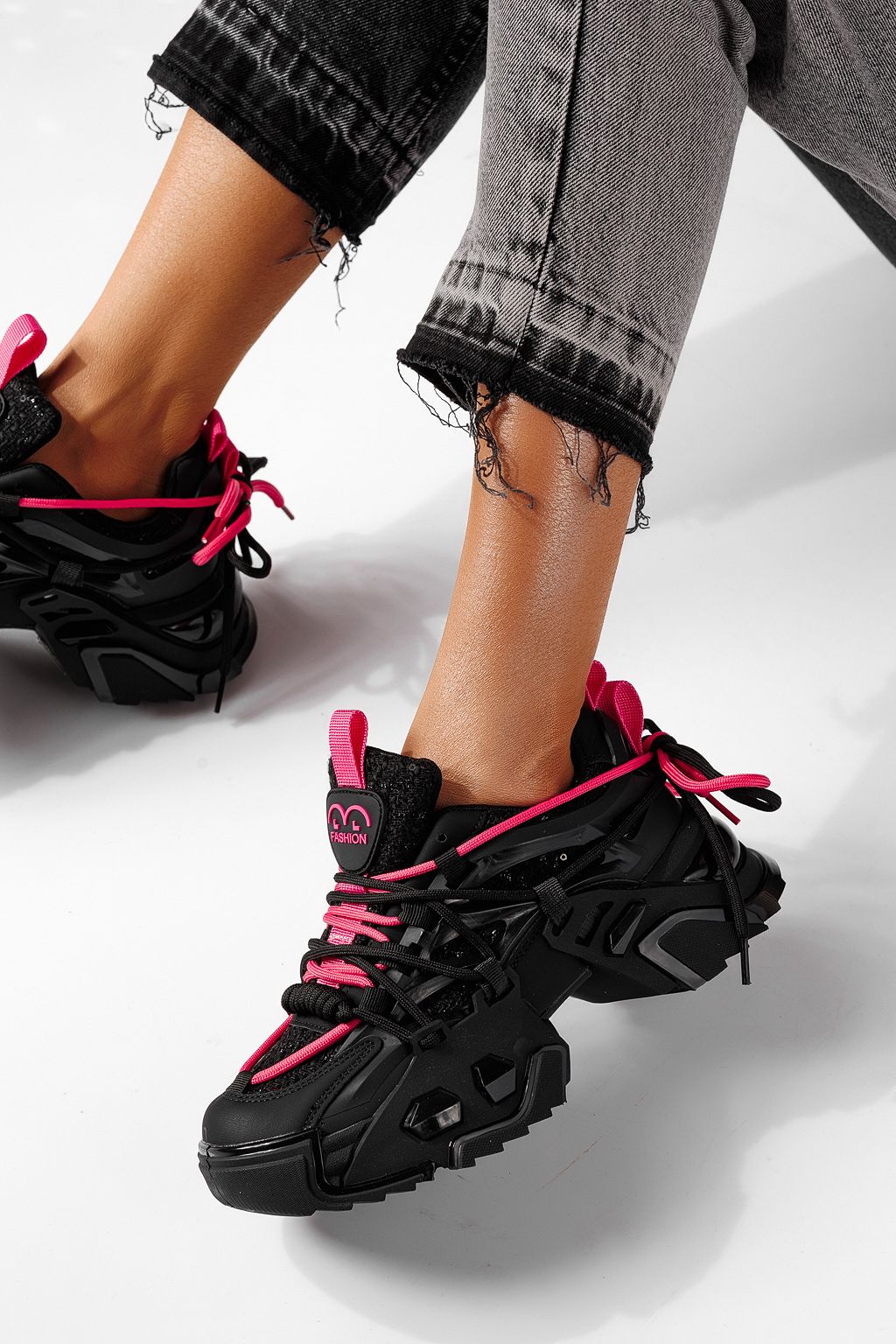 Adidasi dama negri din material textil Eva #24083