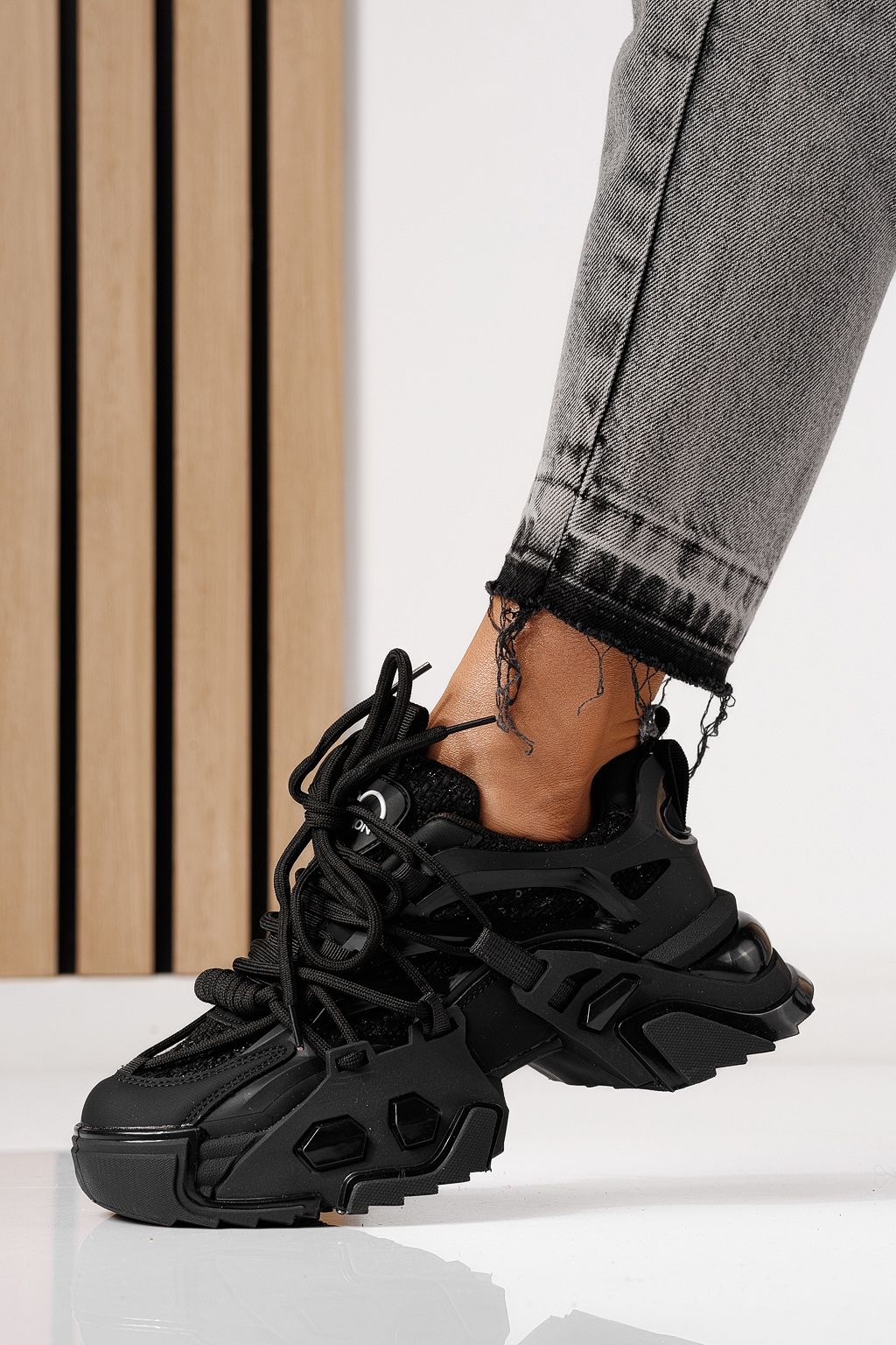 Adidasi dama negri din material textil Eva #24082