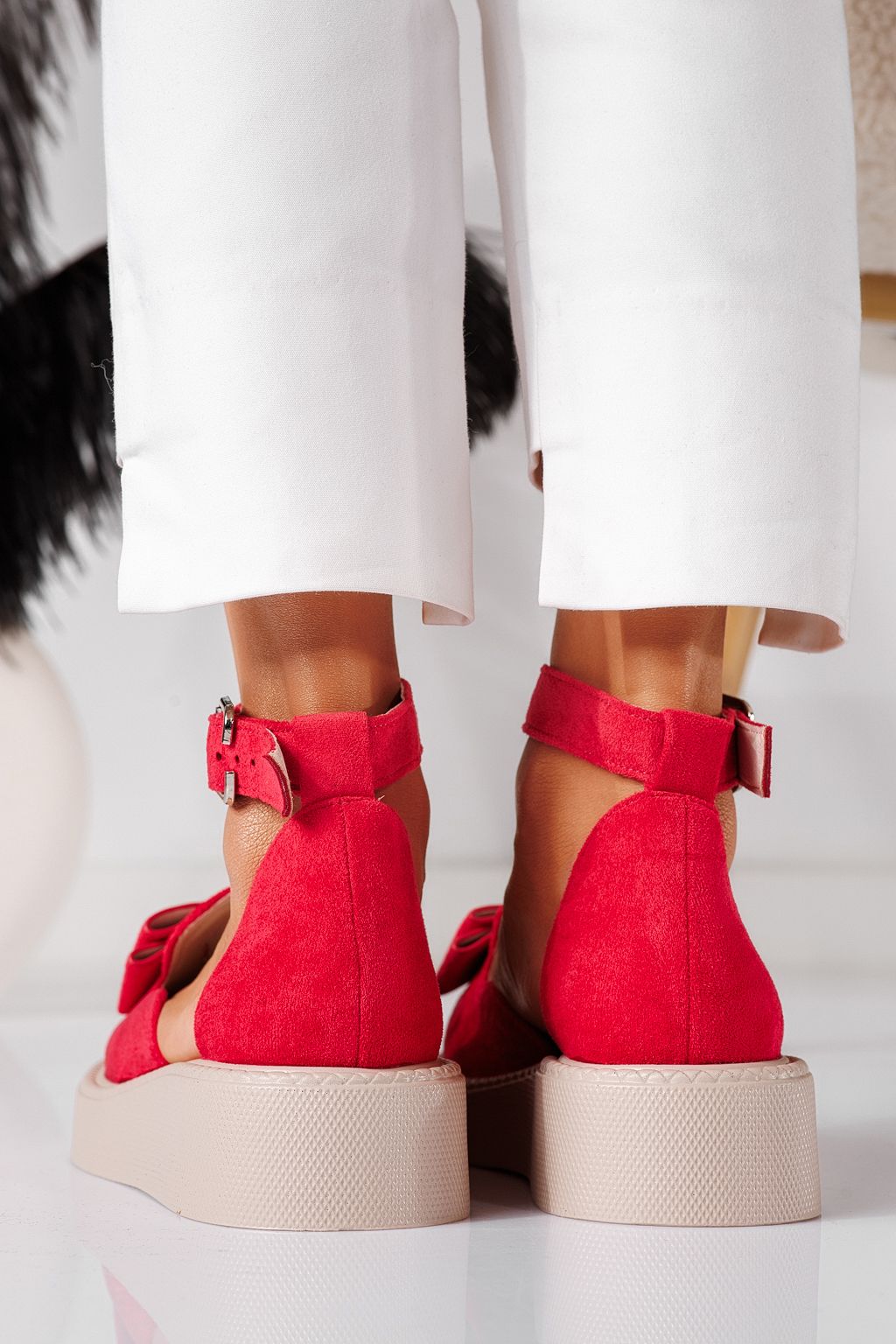 Pantofi casual dama roz din piele ecologica intoarsa Willy #24220