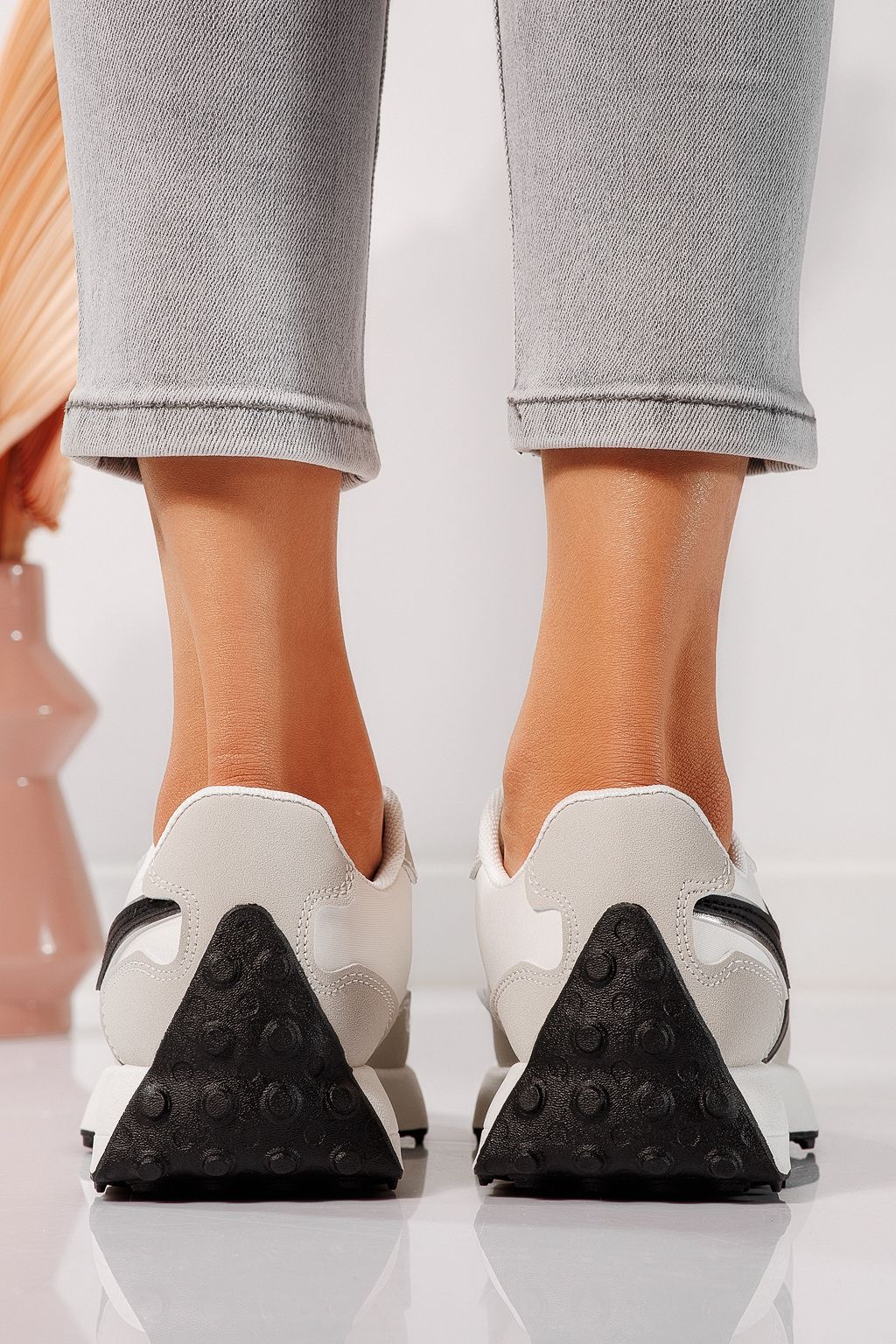 Adidasi dama gri din piele ecologica Clare #24294