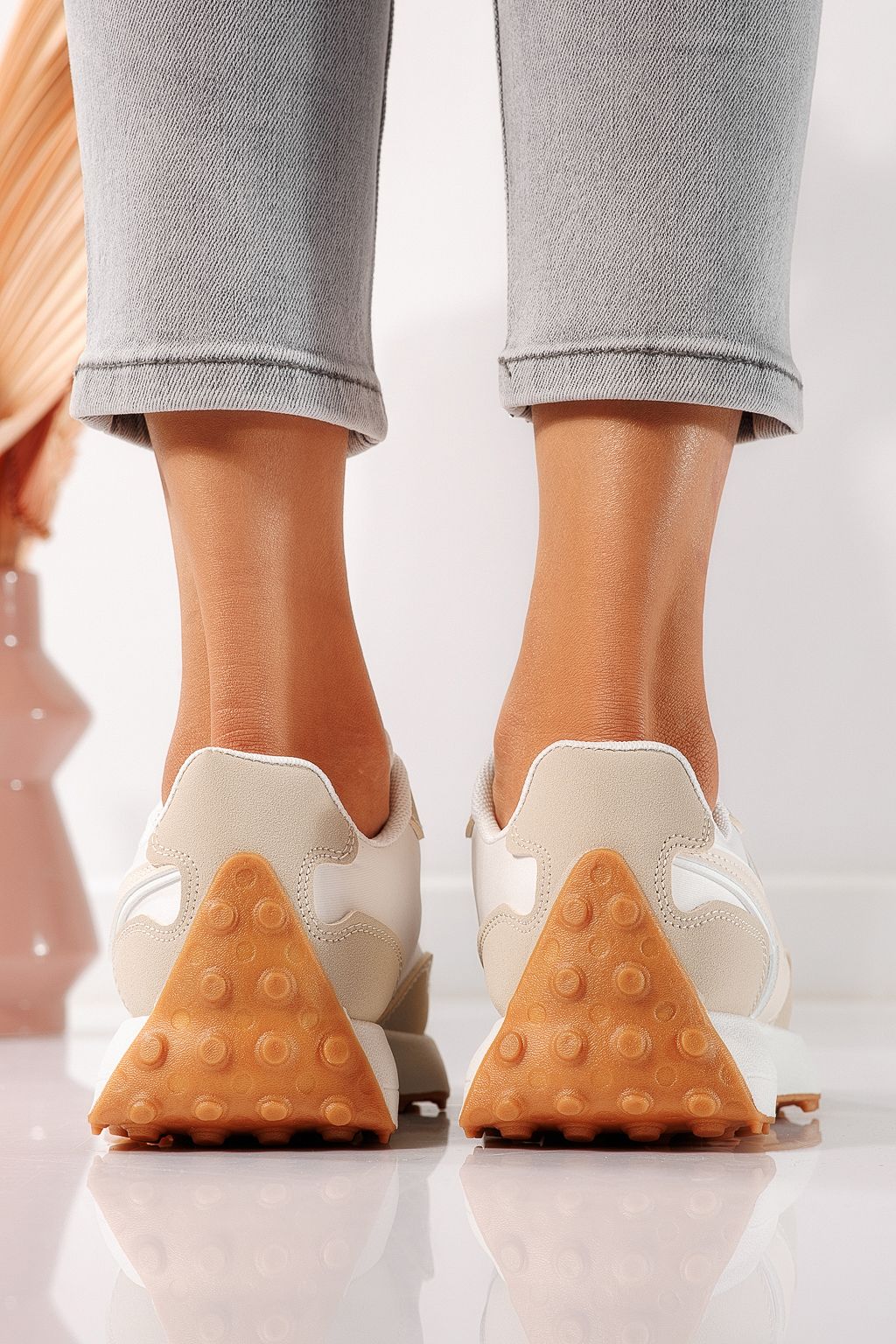 Adidasi dama bej din piele ecologica Clare #24296