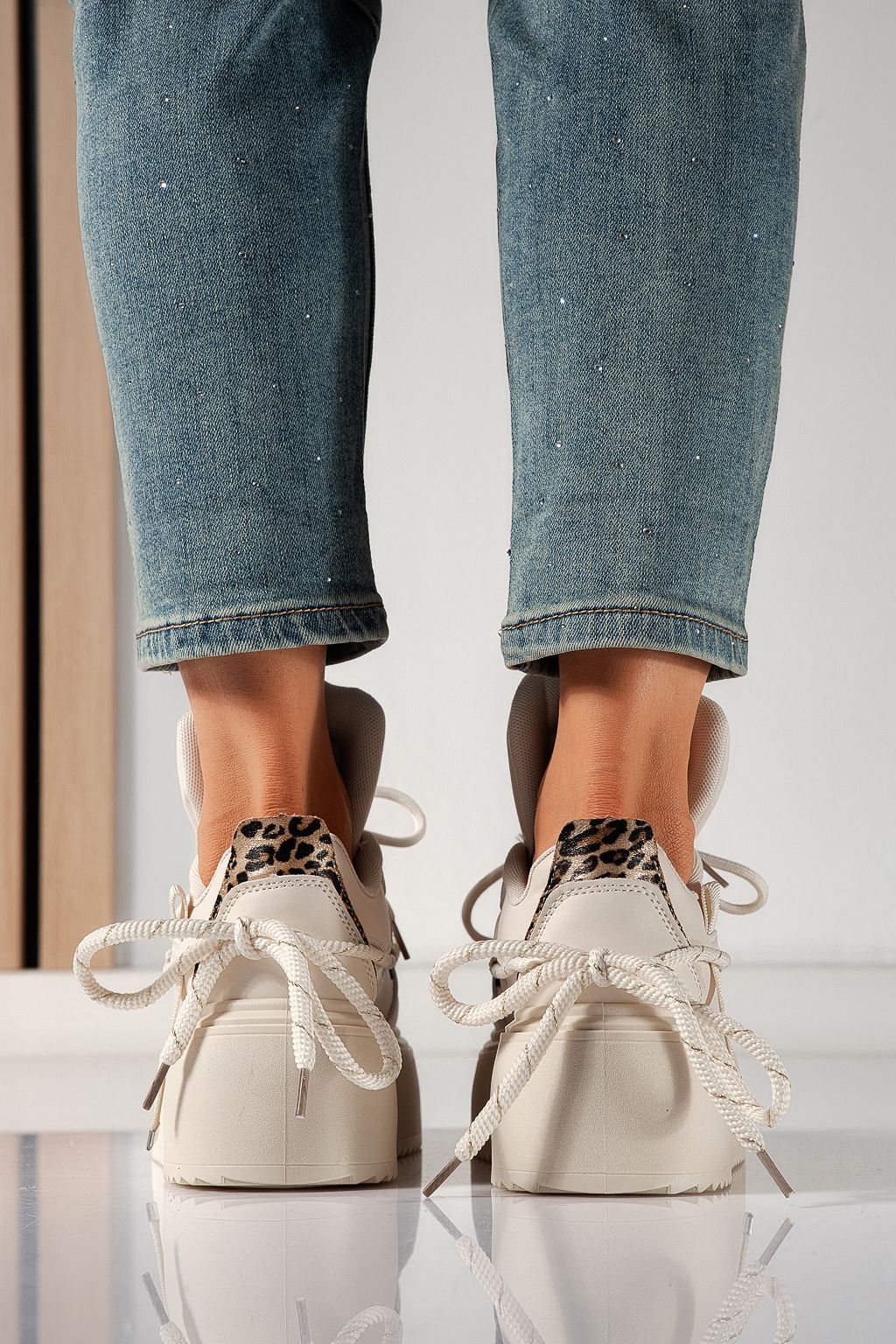 Adidasi dama bej din piele ecologica Elvira #24304