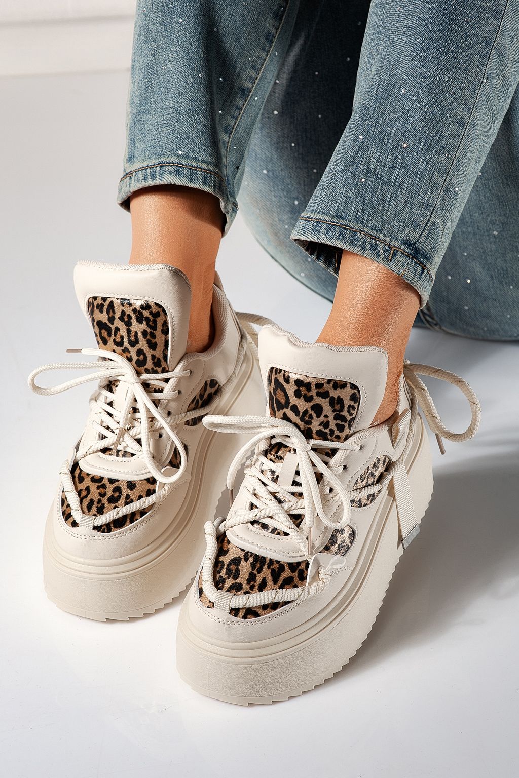 Adidasi dama bej din piele ecologica Elvira #24304