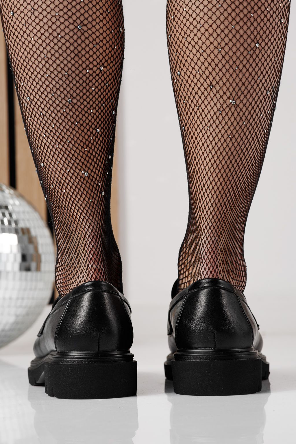 Pantofi casual dama negri din piele ecologica Venus #24279