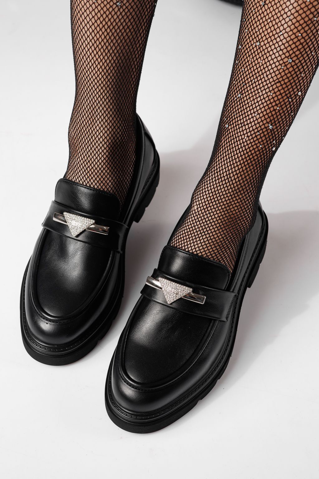 Pantofi casual dama negri din piele ecologica Venus #24279