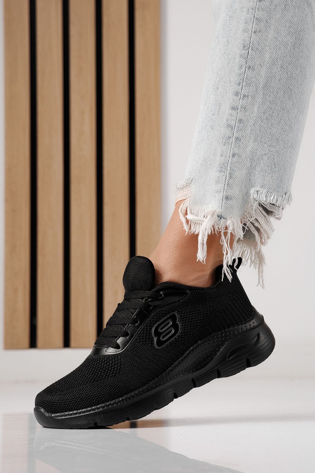 Adidasi dama negri din material textil Mia #24288