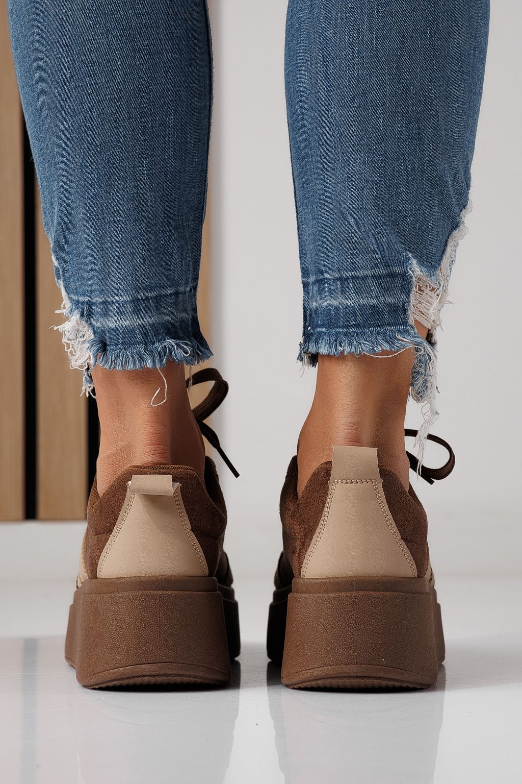 Adidasi dama maro din piele ecologica intoarsa Diana #24303