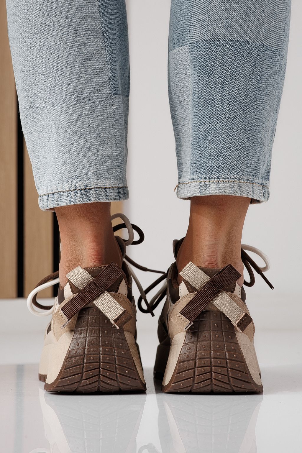 Adidasi dama khaki din piele ecologica Missy #24240