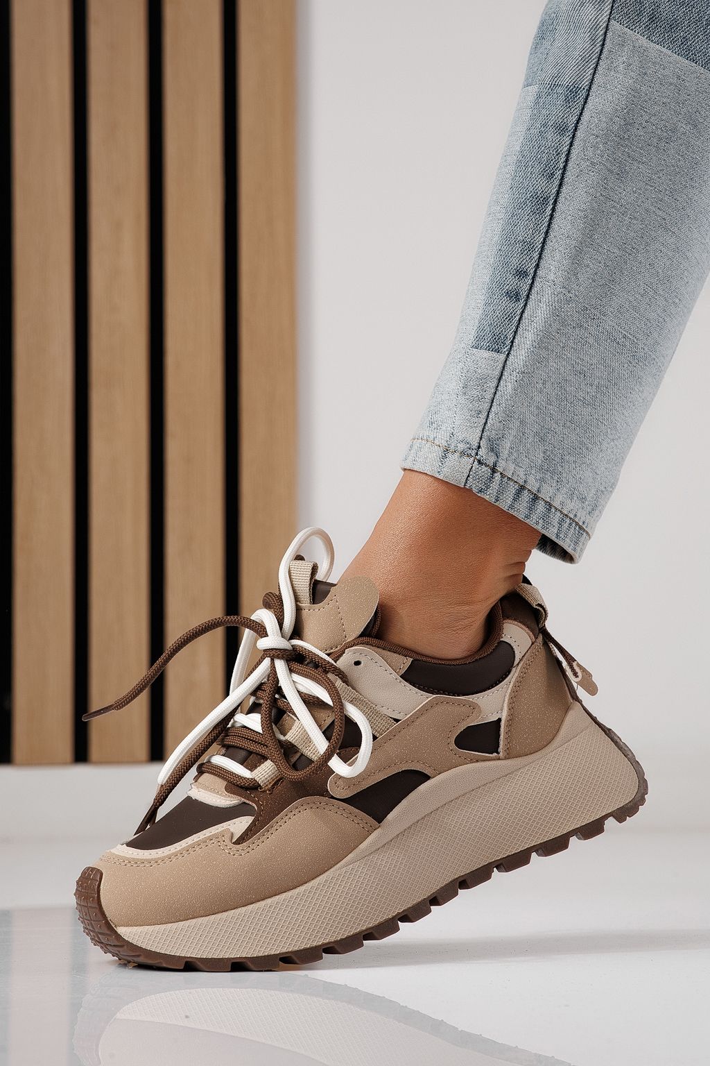 Adidasi dama khaki din piele ecologica Missy #24240