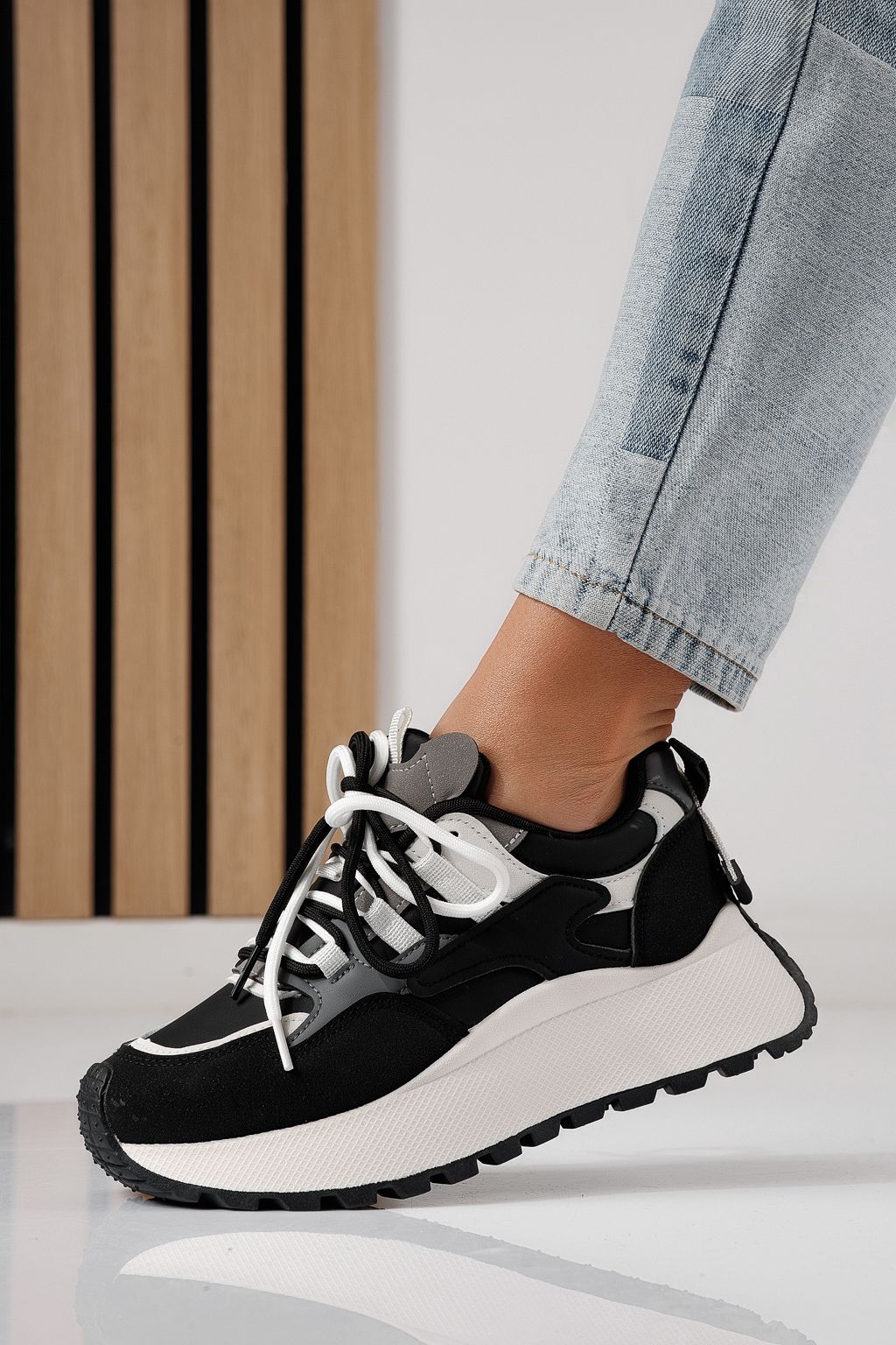 Adidasi dama negri din piele ecologica Missy #24238