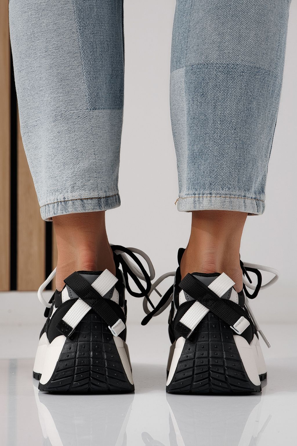 Adidasi dama negri din piele ecologica Missy #24238