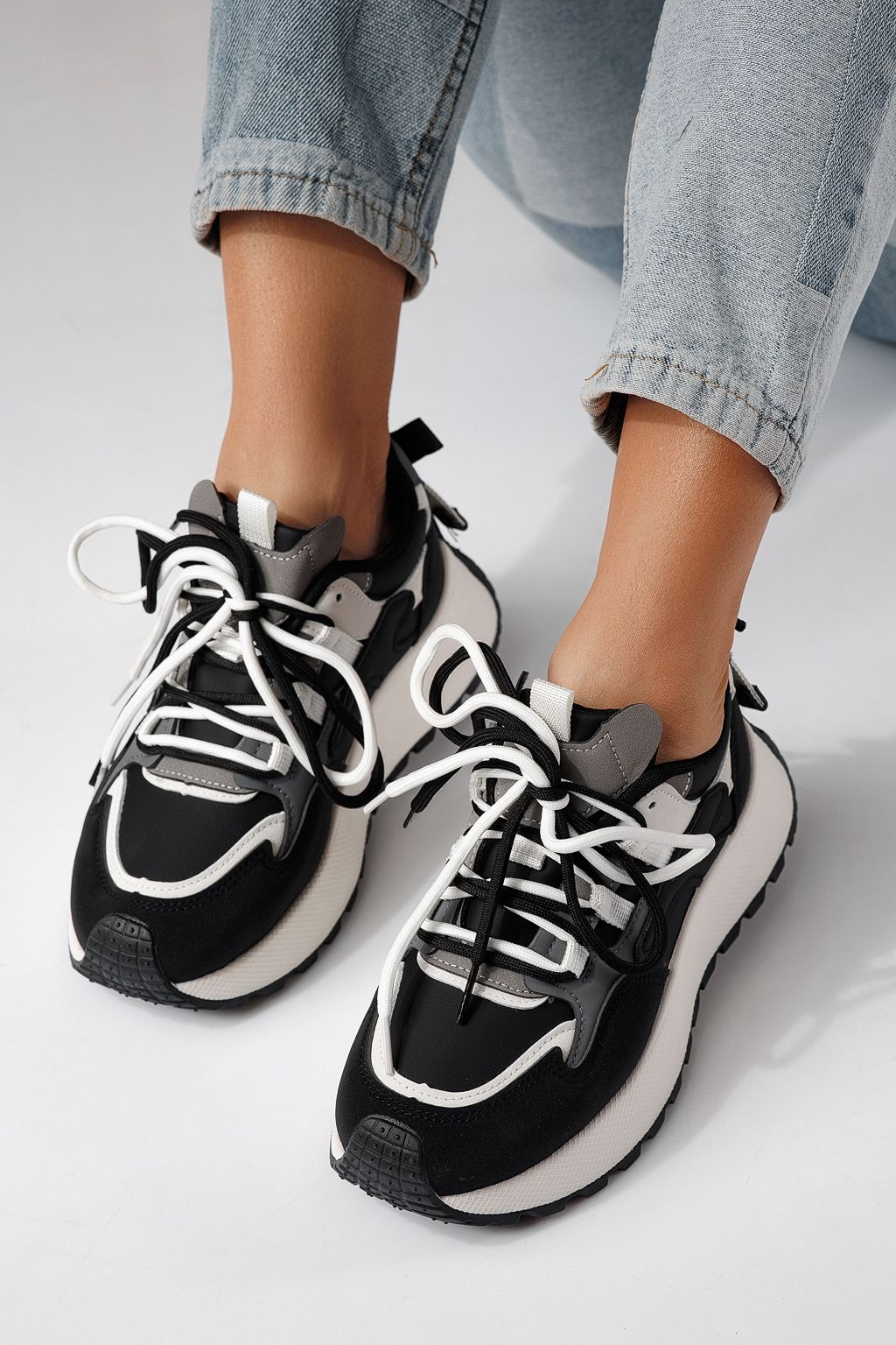 Adidasi dama negri din piele ecologica Missy #24238