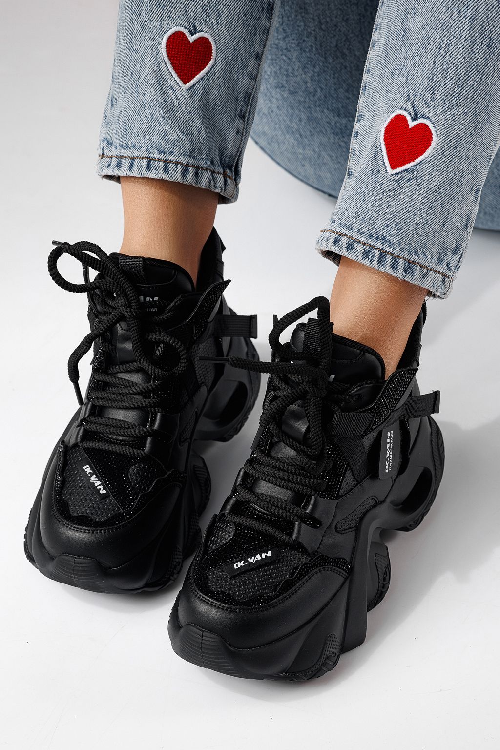 Adidasi dama negri din piele ecologica Alberta #24229