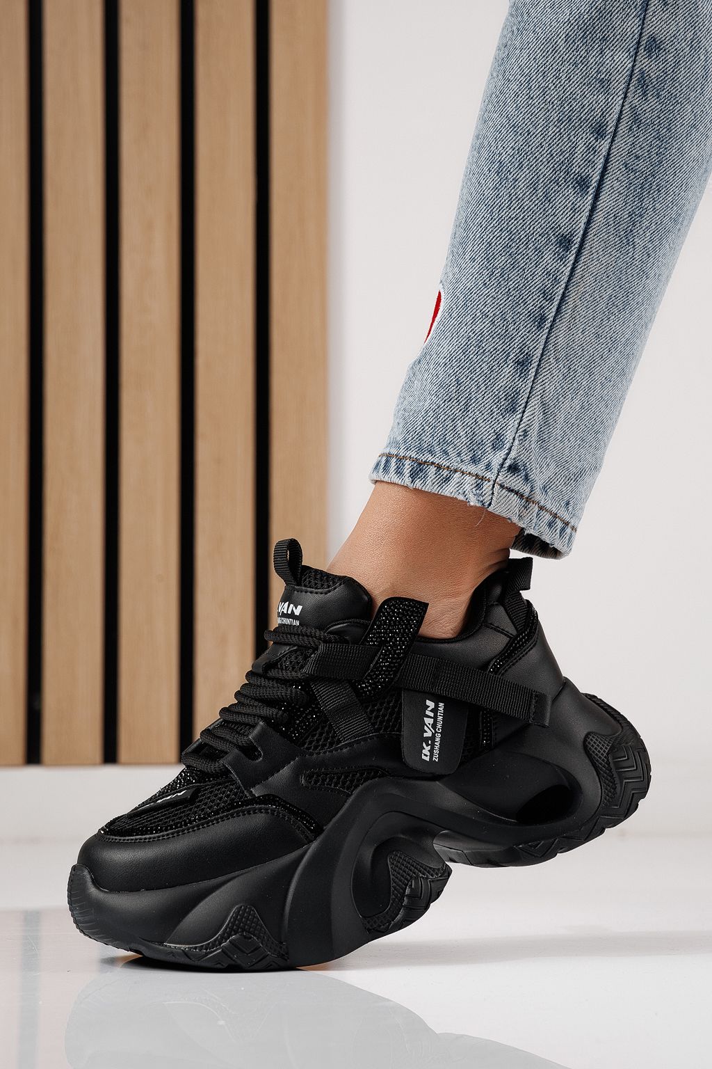 Adidasi dama negri din piele ecologica Zaira #24231