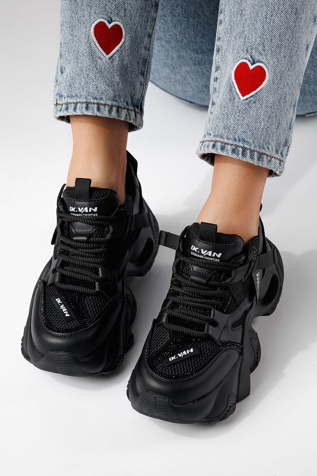 Adidasi dama negri din piele ecologica Zaira #24231