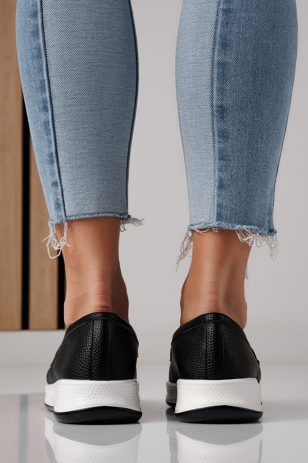 Pantofi casual dama negri din piele ecologica Nancy #24271