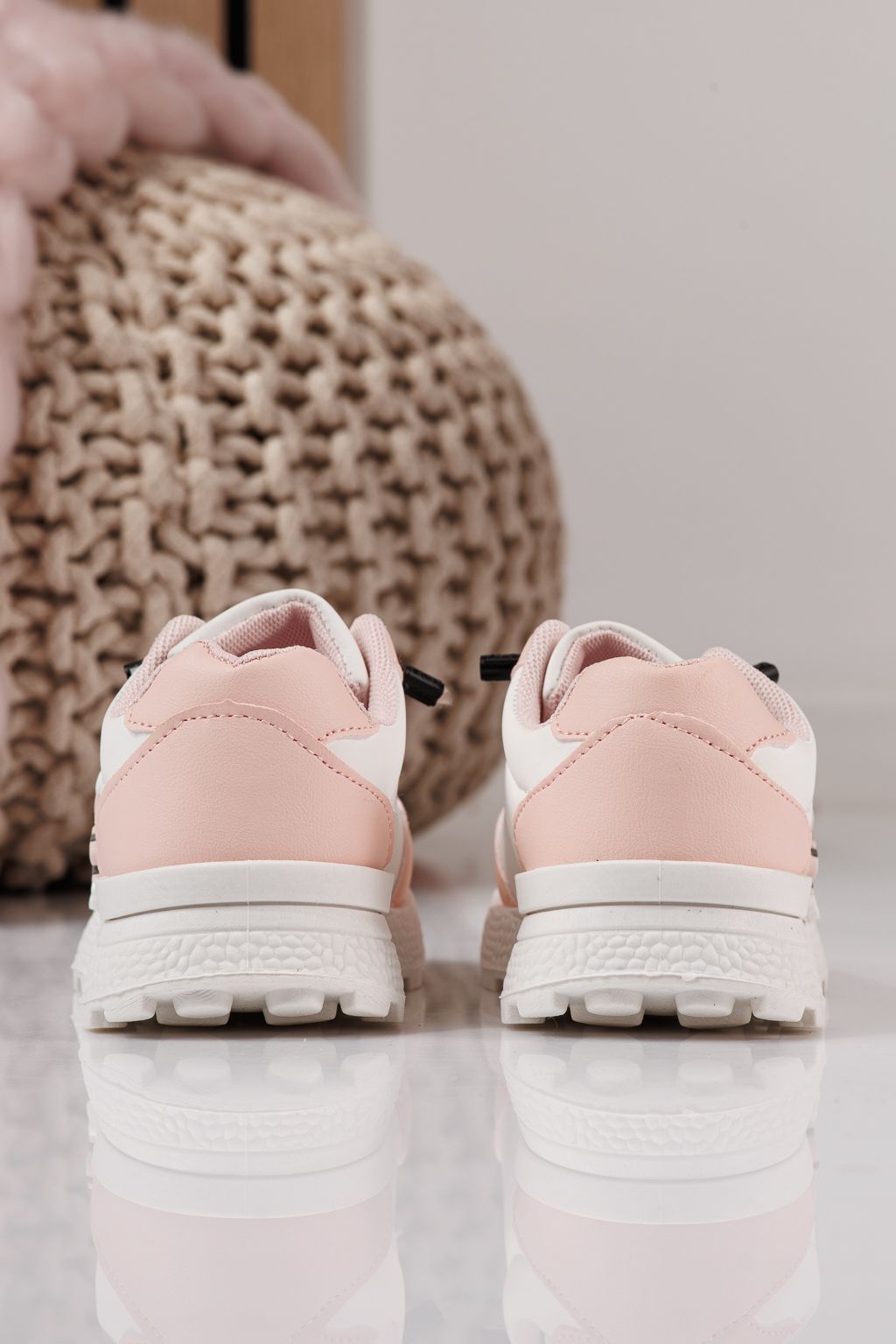 Adidasi copii roz din piele ecologica Ana #24386