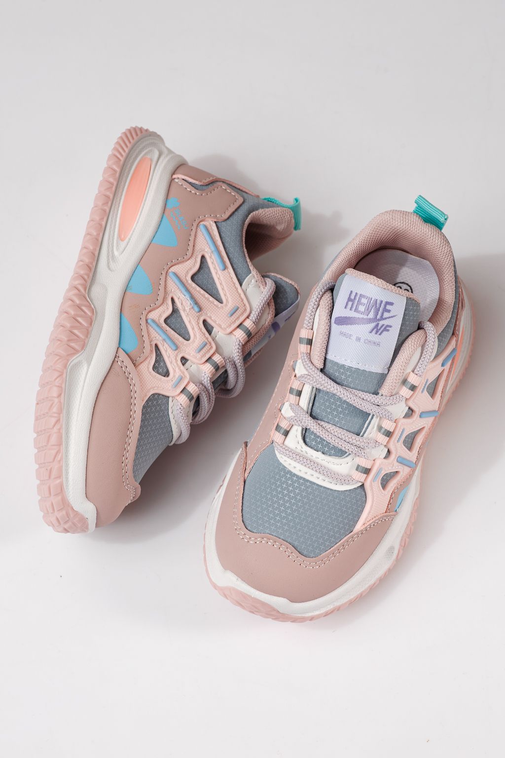 Adidasi copii roz din piele ecologica Calista #24368