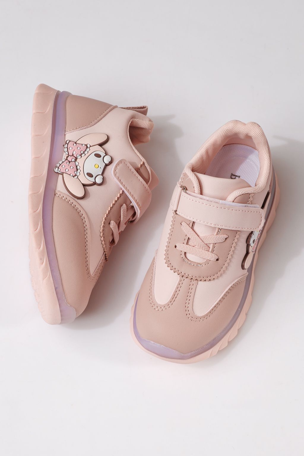 Adidasi copii roz din piele ecologica Luna #24332