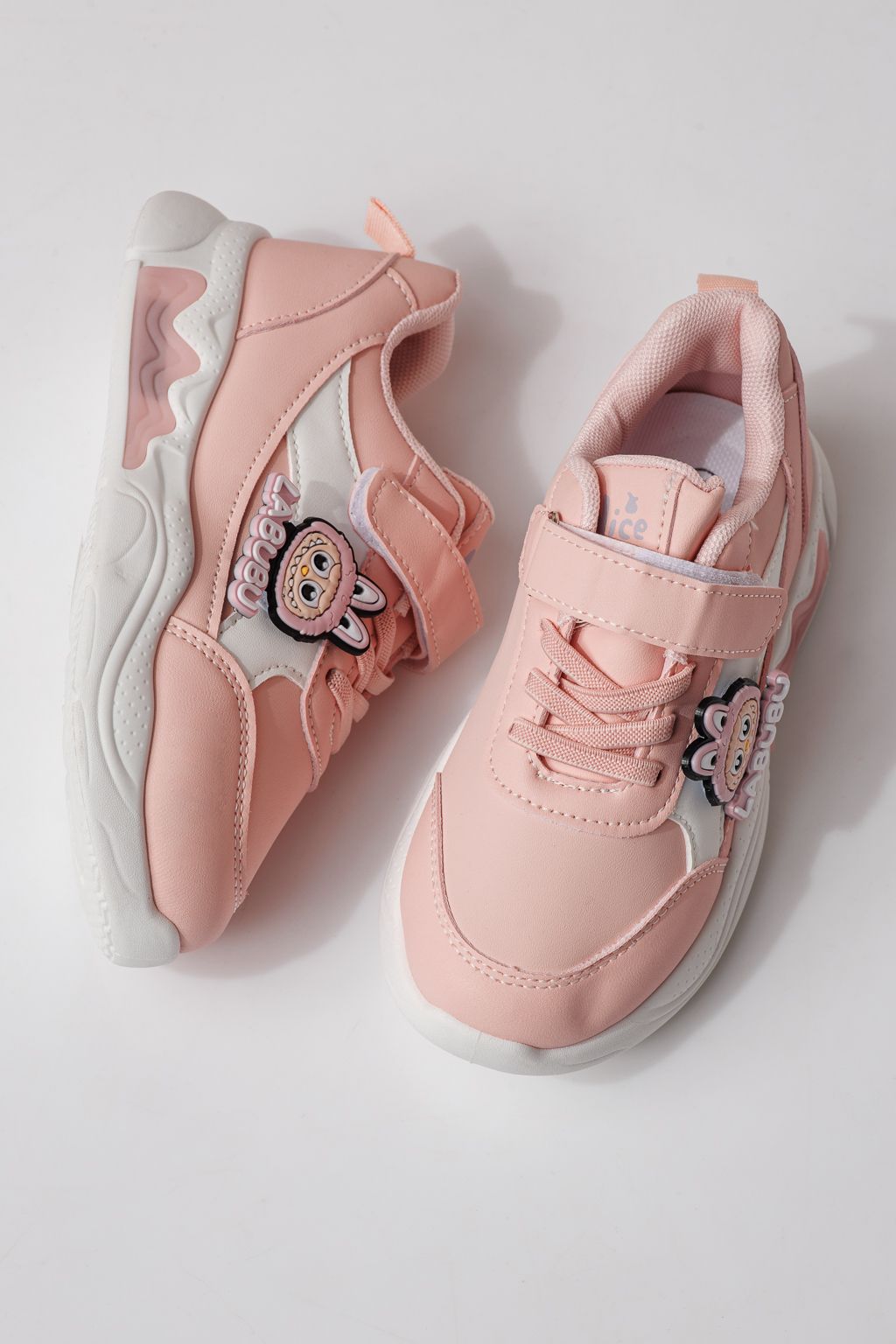 Adidasi copii roz din piele ecologica Bubu #24373