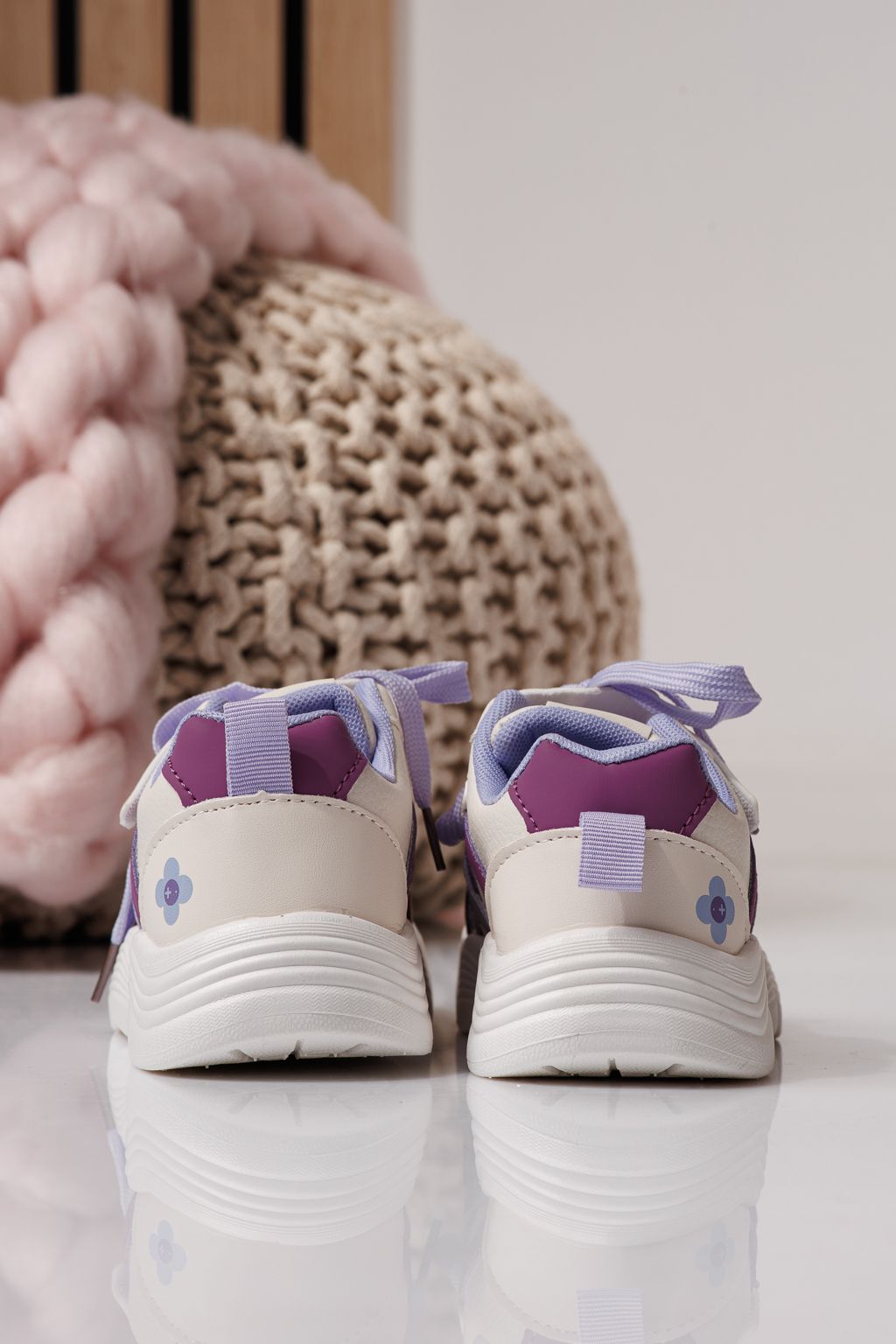 Adidasi copii mov din piele ecologica Bubu #24339