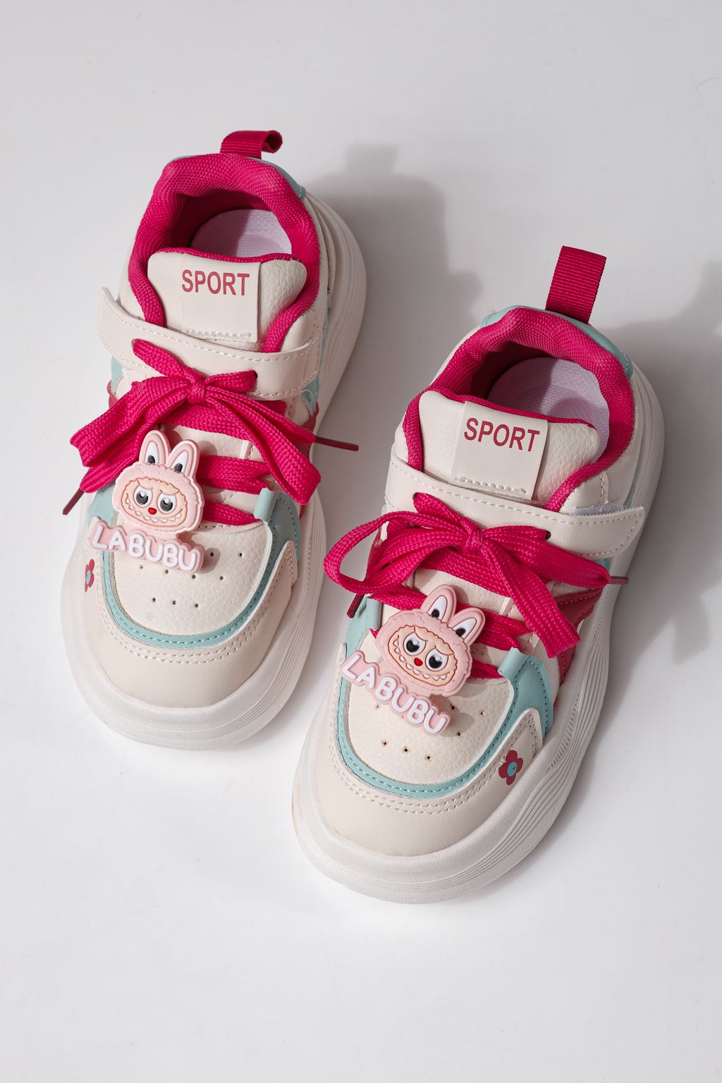 Adidasi copii roz din piele ecologica Bubu #24340