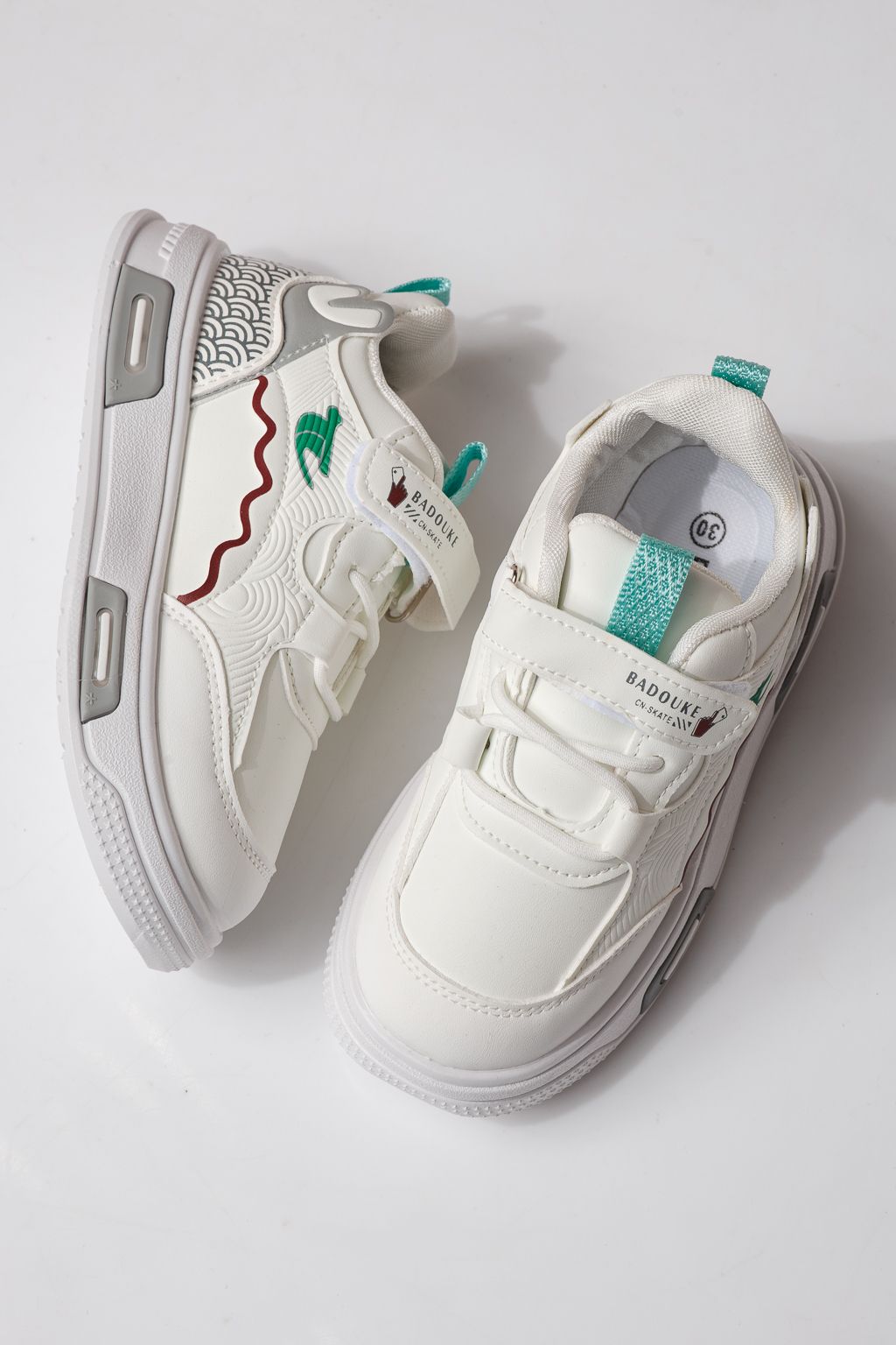 Adidasi copii albi din piele ecologica Iris #24344