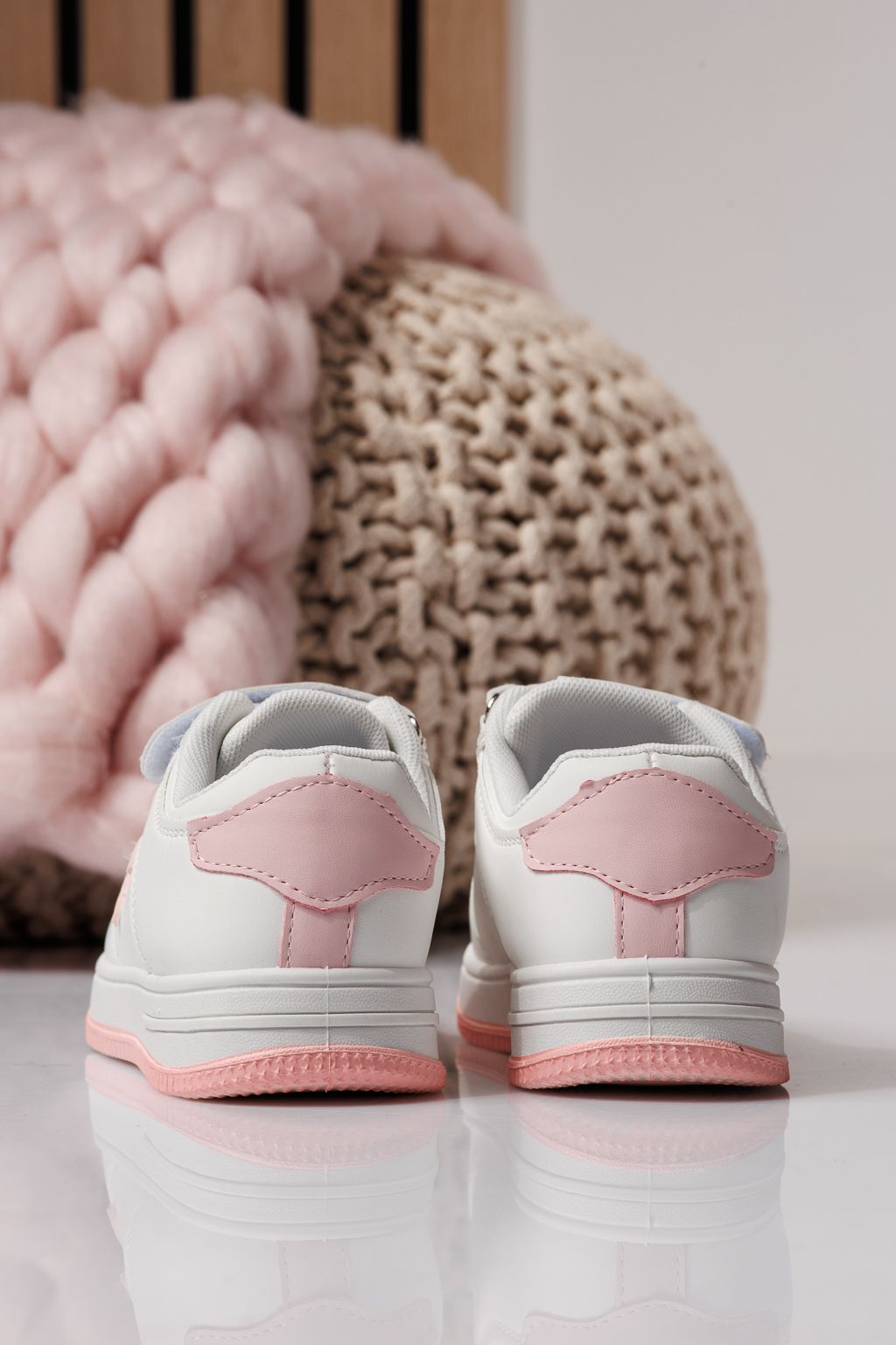 Adidasi copii roz din piele ecologica Ema  #24326