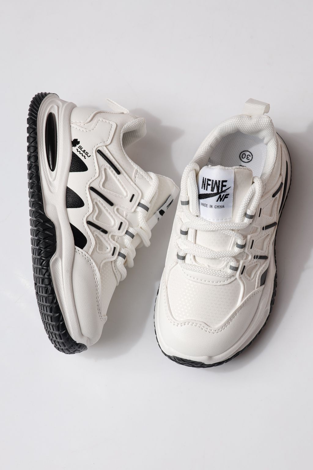 Adidasi copii albi din piele ecologica Calista #24370