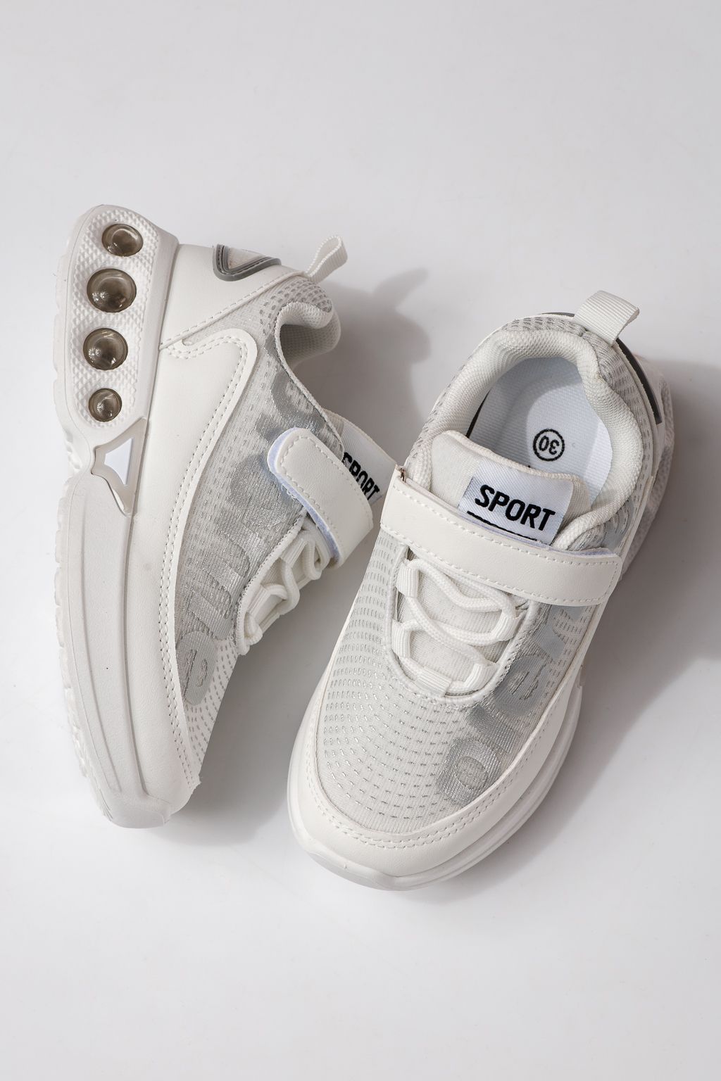 Adidasi copii albi din material textil Freya #24350