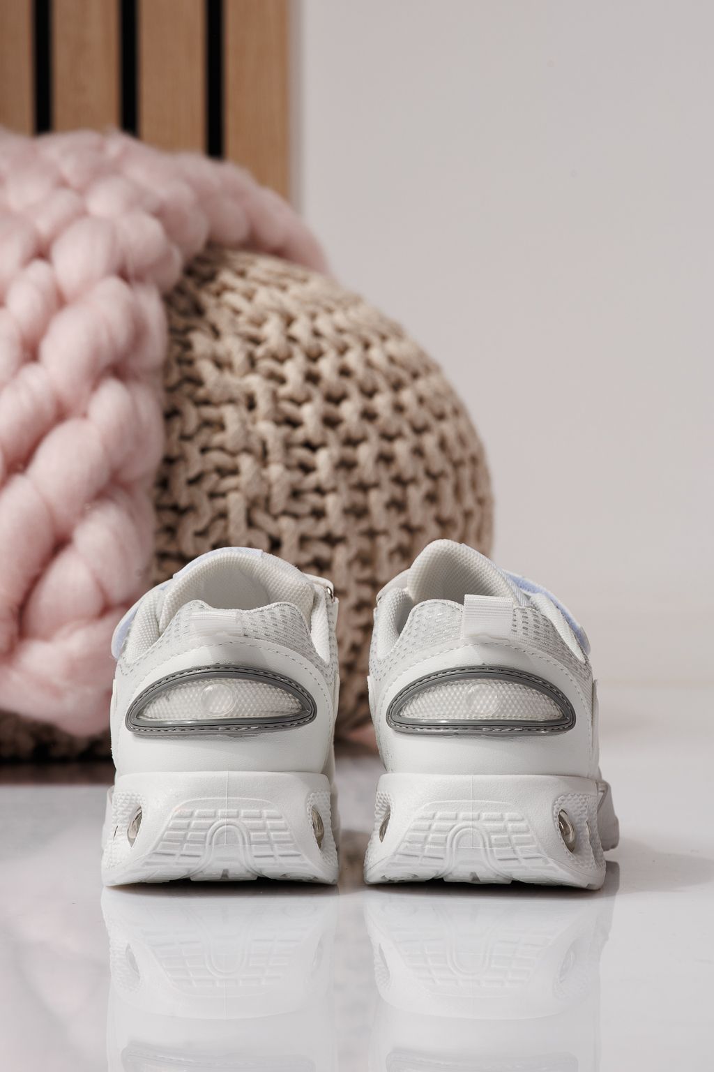 Adidasi copii albi din material textil Freya #24350